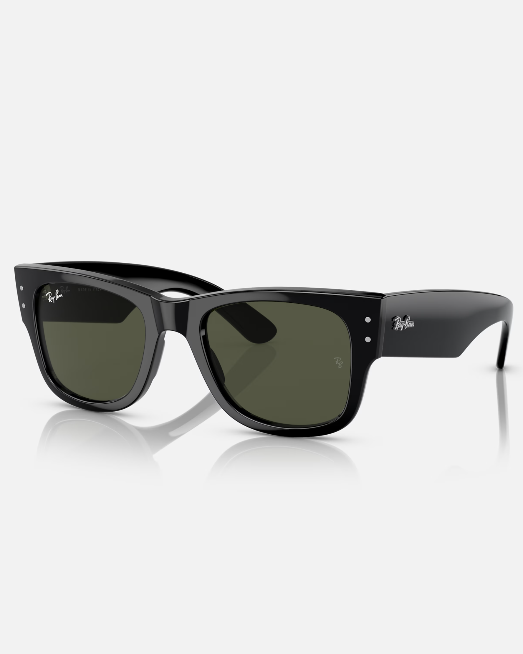 Mega Wayfarer Sunglasses In Polished BlackandGreen