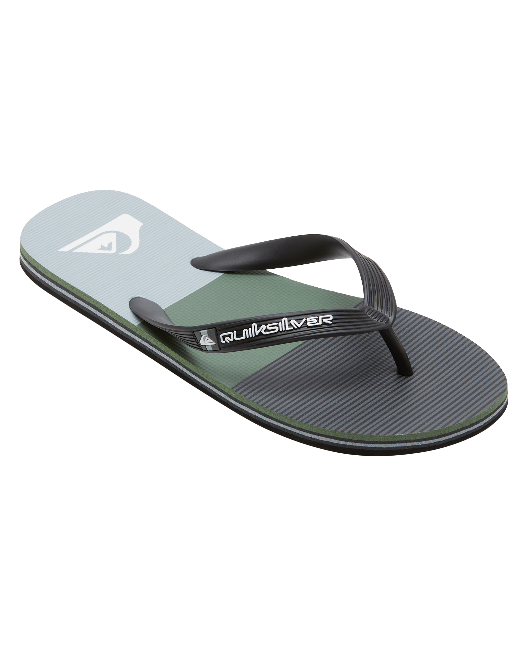 Molokai Stripe Flip Flops In Black  GreyandGreen