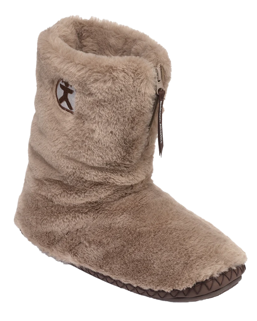 Monroe Faux Fur Slipper Boots In Deep Taupe