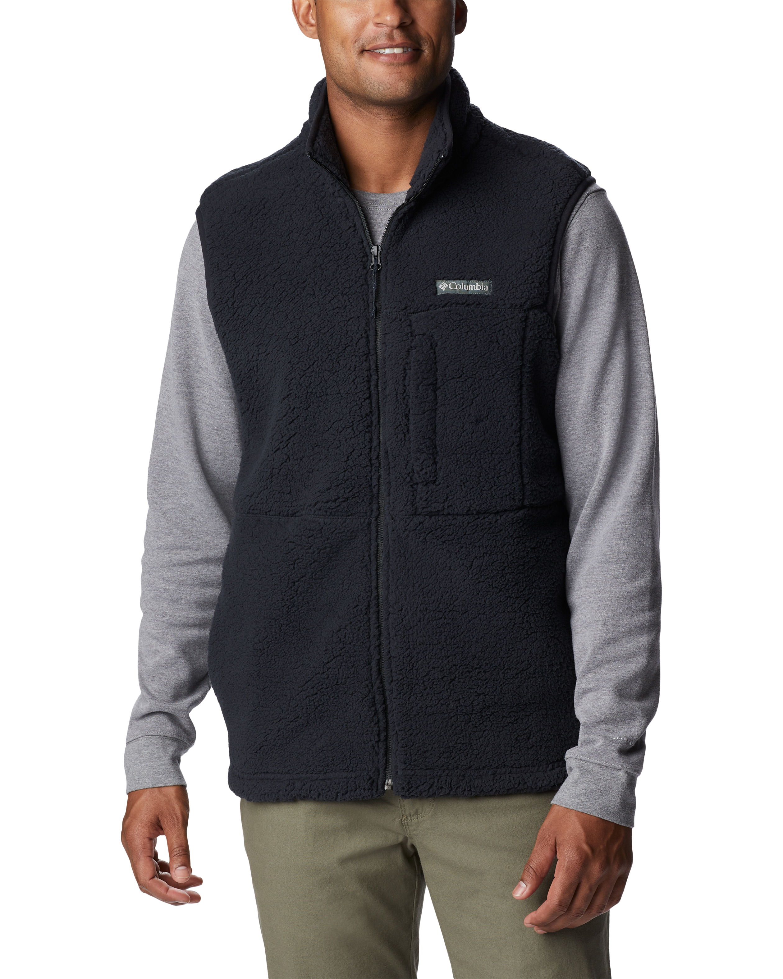 Mountainside Sherpa Fleece Gilet In Black