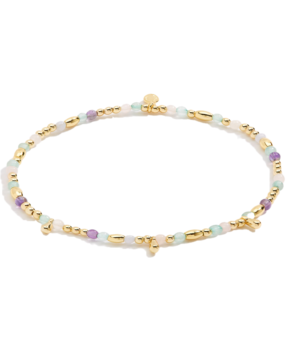 Multi Stone Anklet In Gold