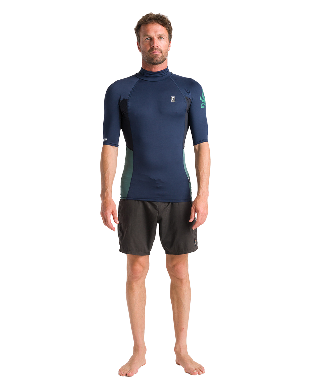 Nuwave Basics Rash Vest In Bluestone