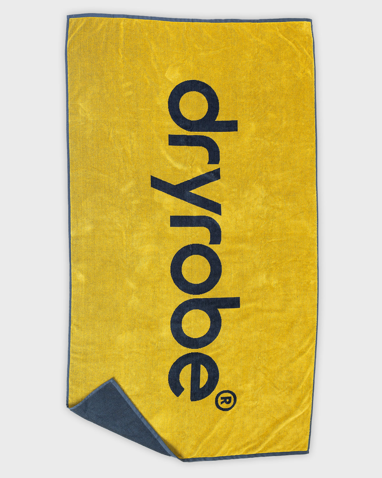 Organic Beach Towel In YellowandCharcoal Grey