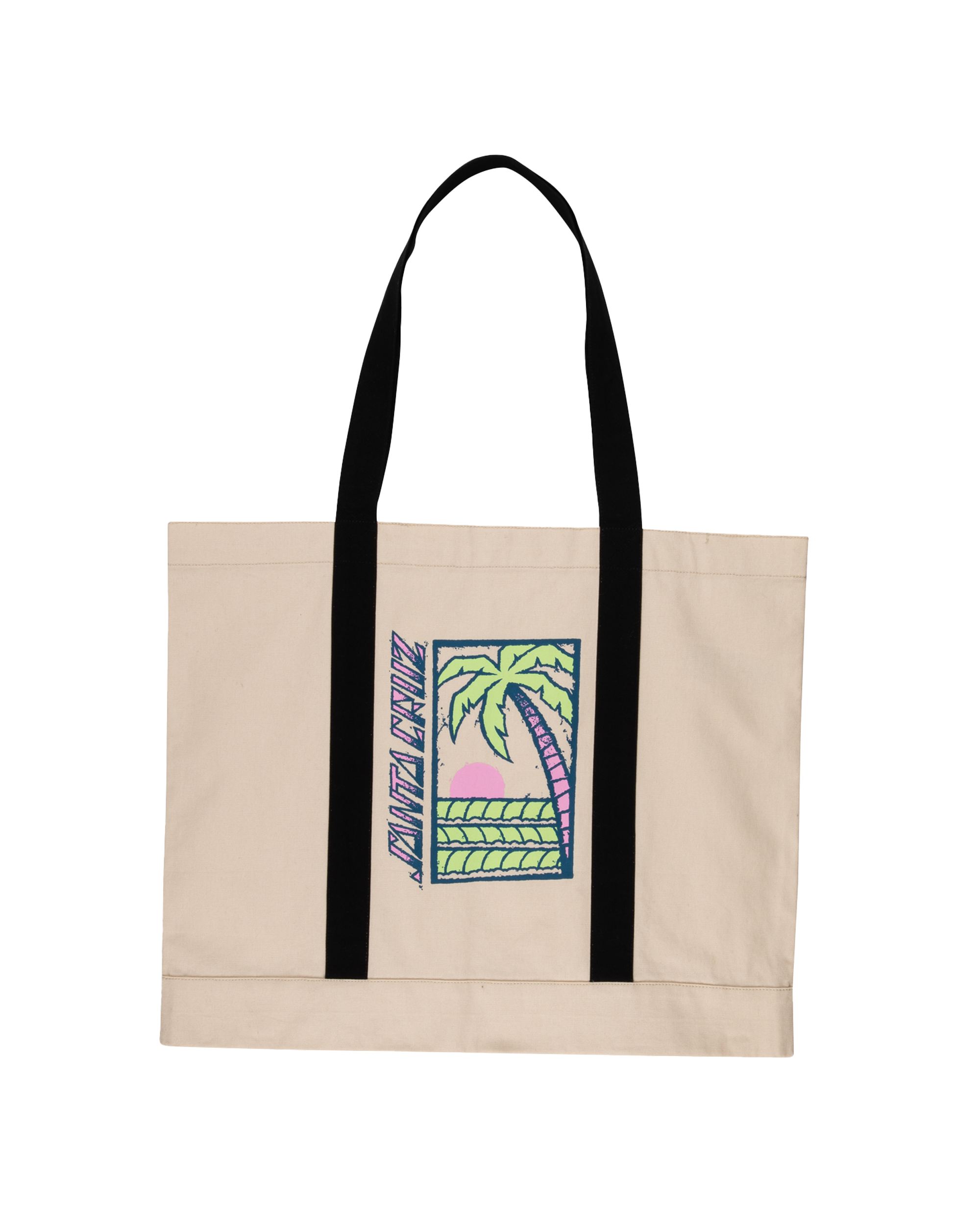 Palm Strip Tote Bag In Natural