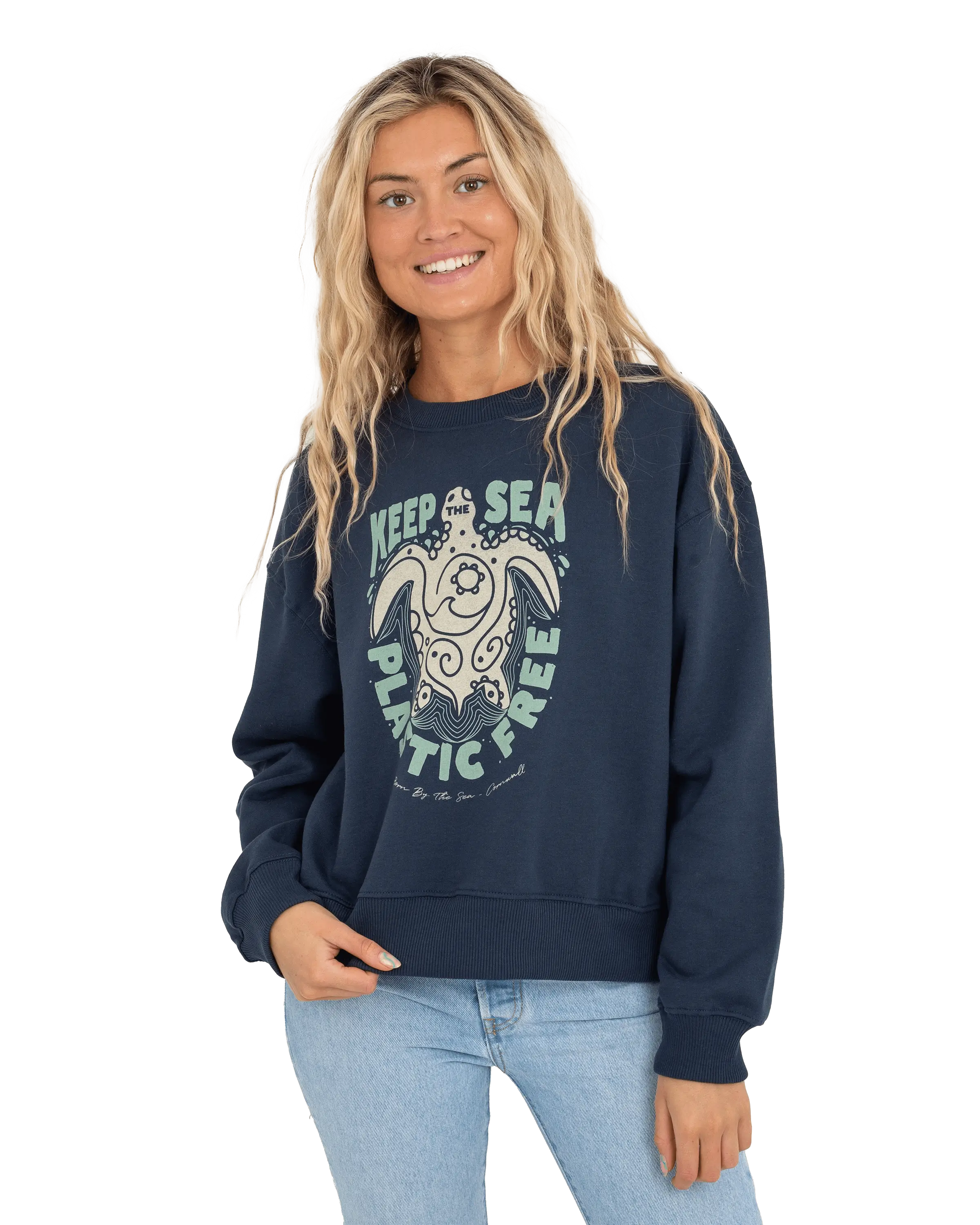 Plastic Free 23 Sweatshirt In Denim Blue