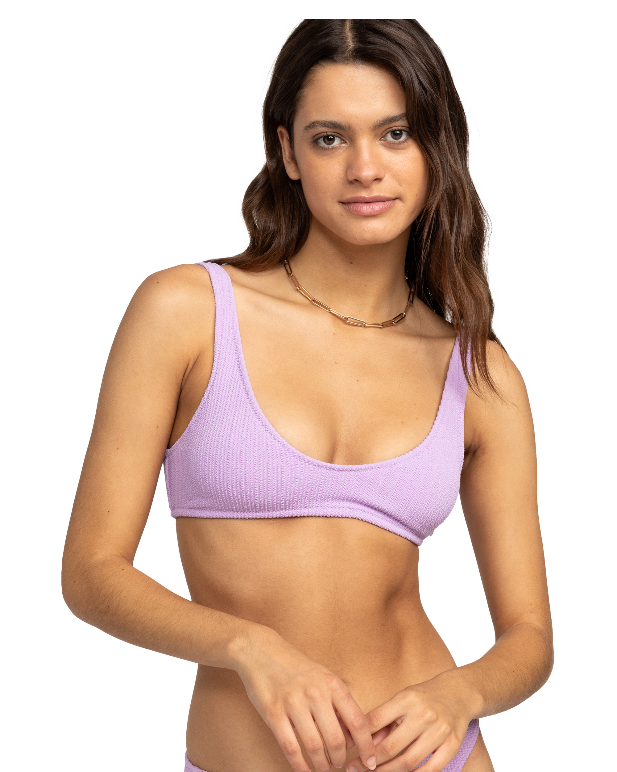 Aruba Bralette Bikini Top In Crocus Petal