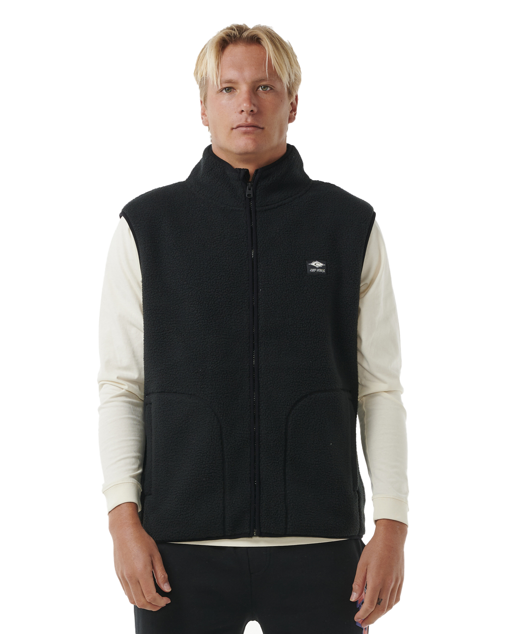 Quest Polar Fleece Gilet In Black