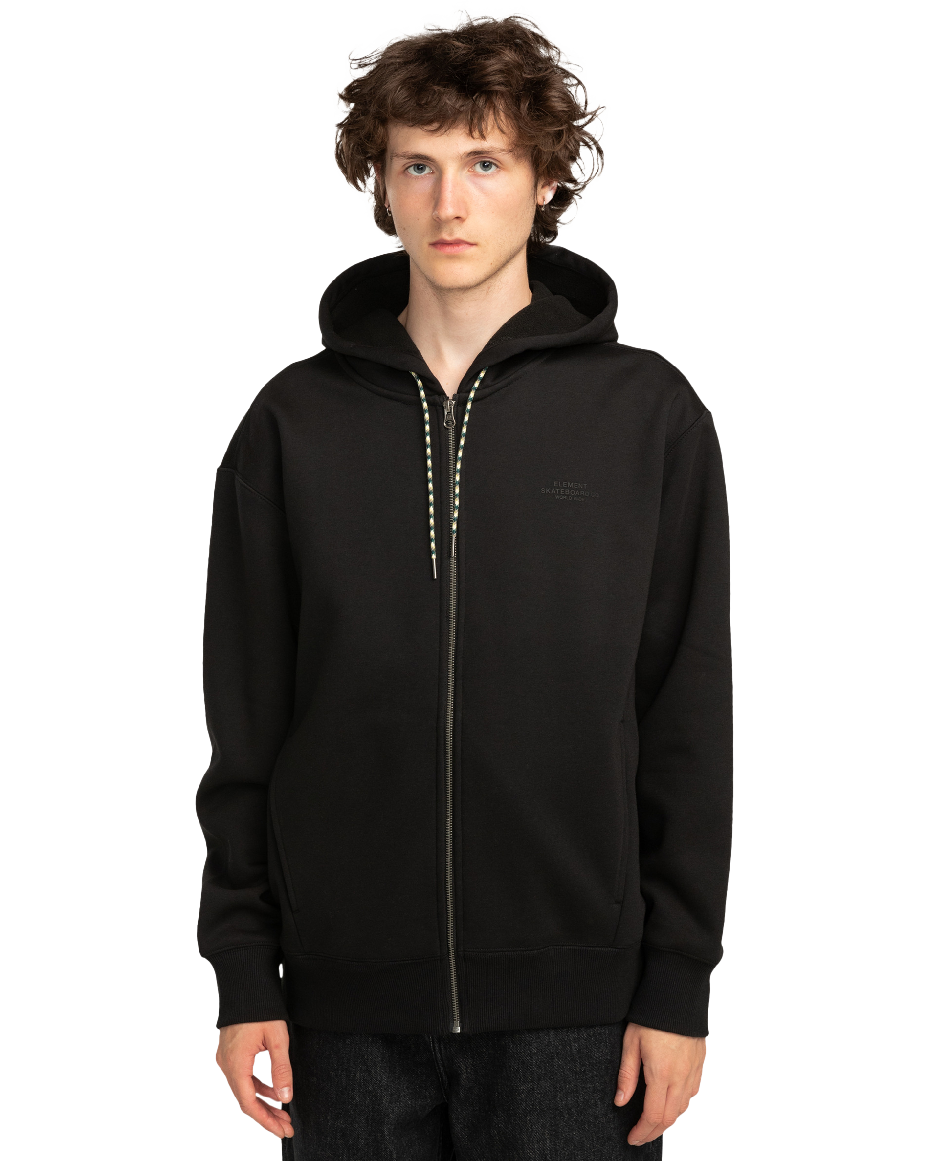 Rain Cornell Zip Hoodie In Flint Black