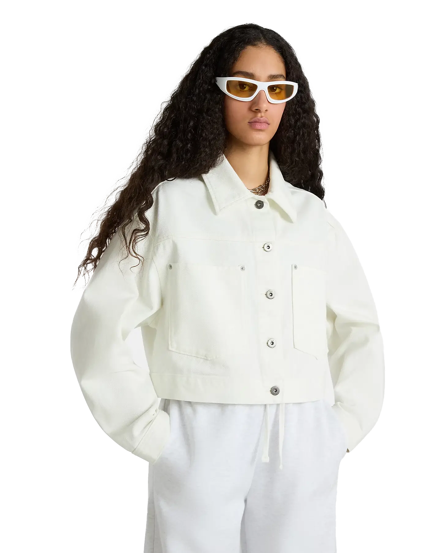 Raynes Crop Trucker Jacket In Marshmallow