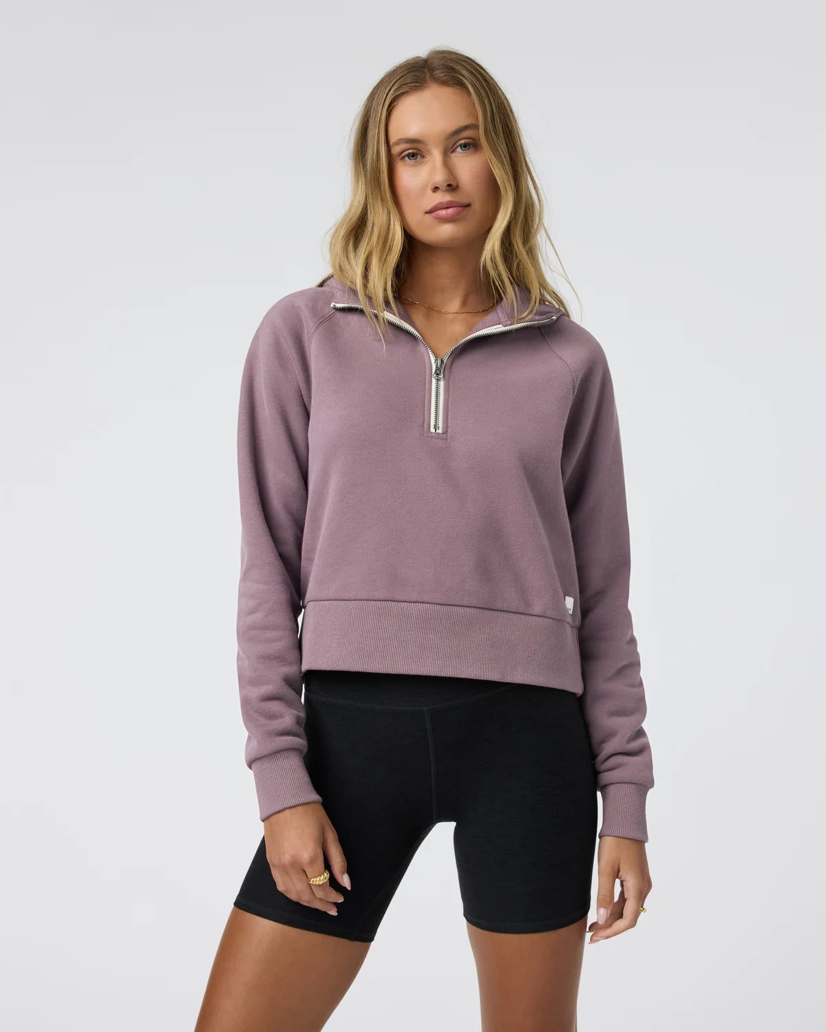 Restore Half Zip Hoodie In Elderberry