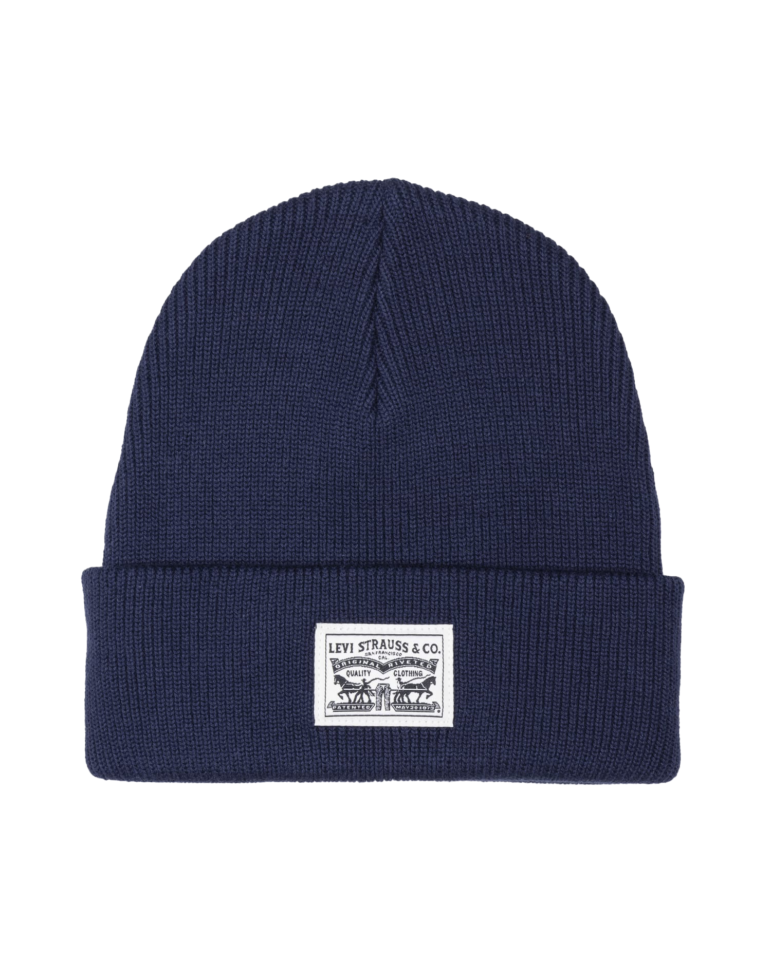 Backpatch Beanie In Navy Blue