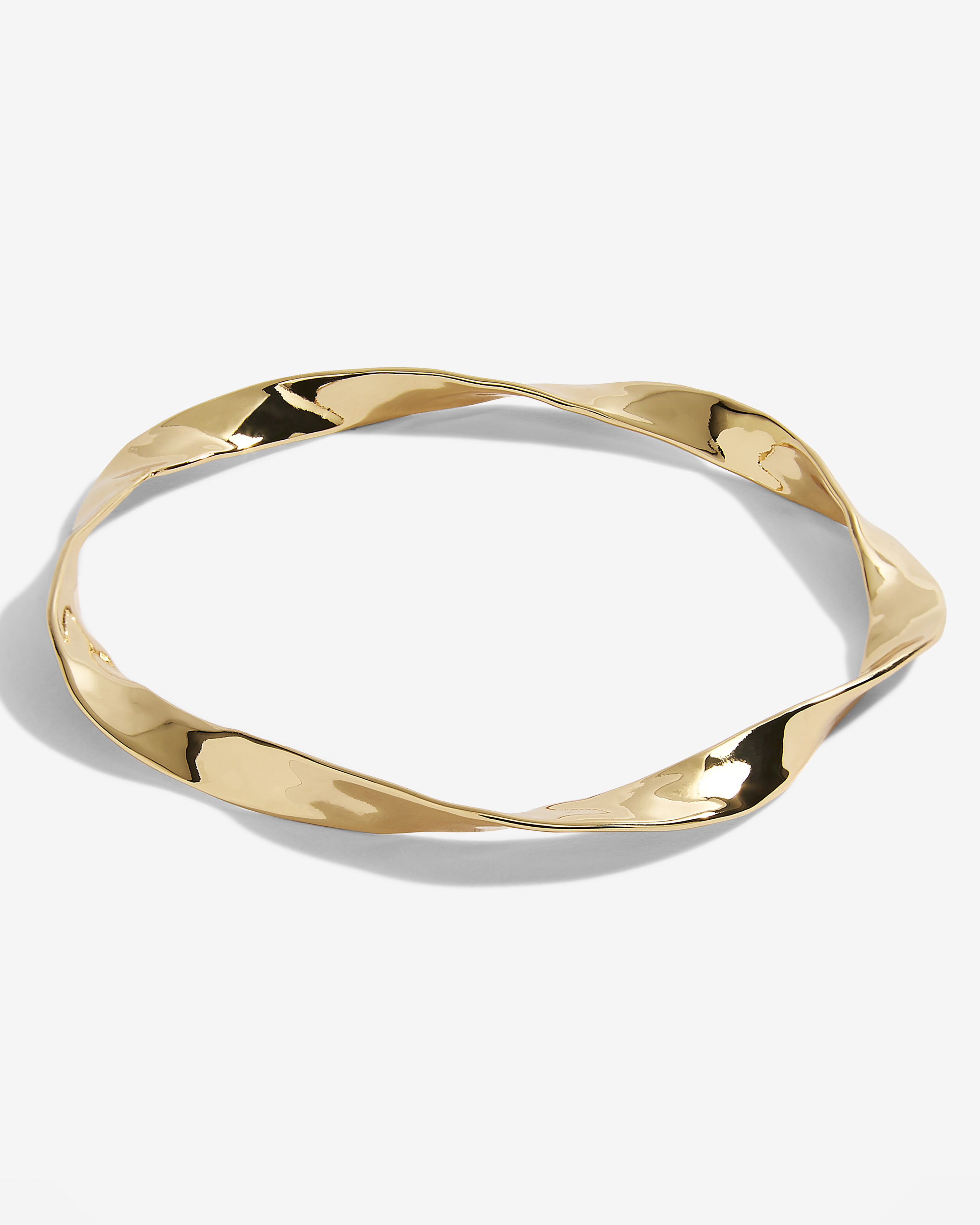 Riviera Hammer Wave Bangle In Gold