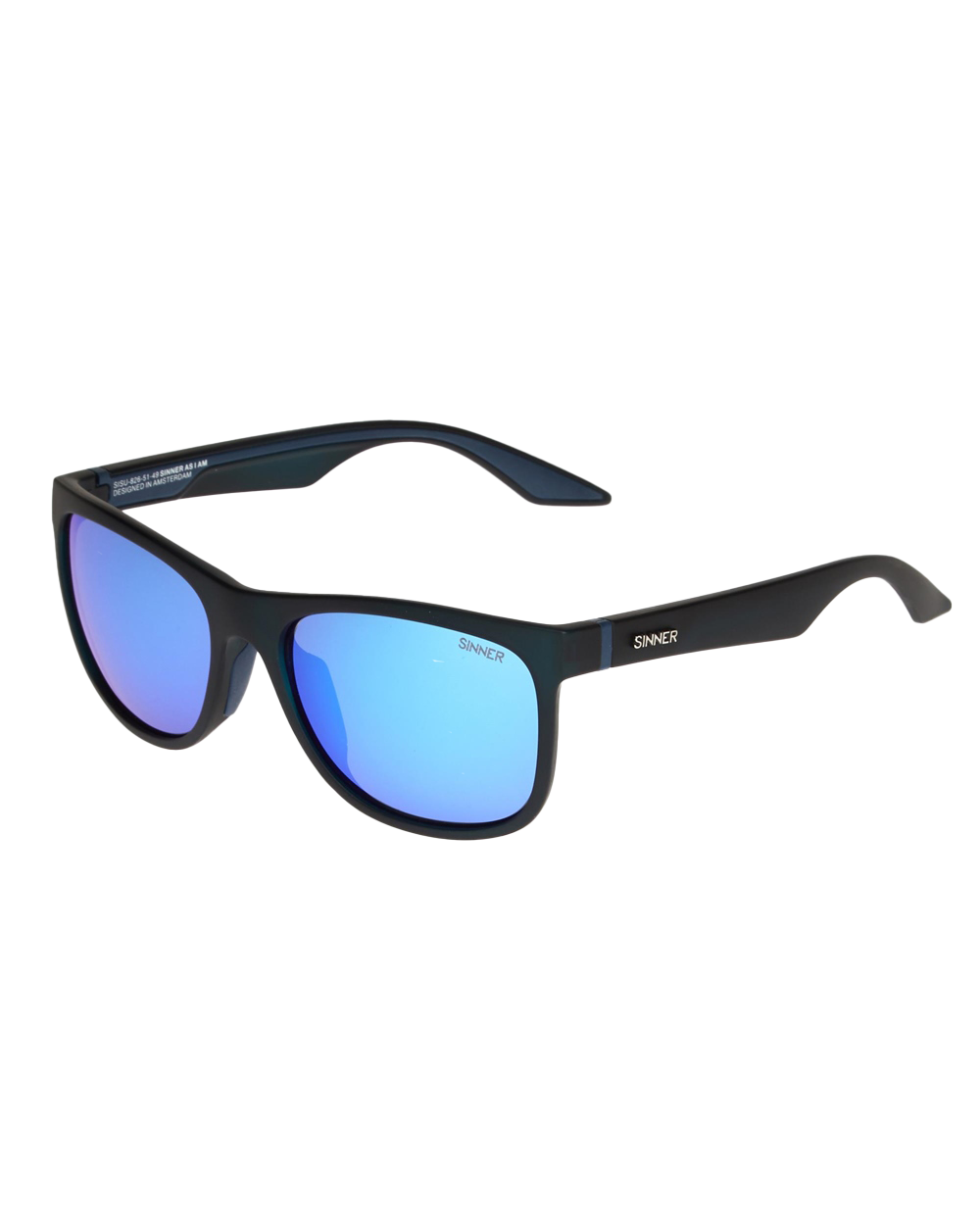 Rockford Sunglasses In Matte BlackandIcy Blue Oil