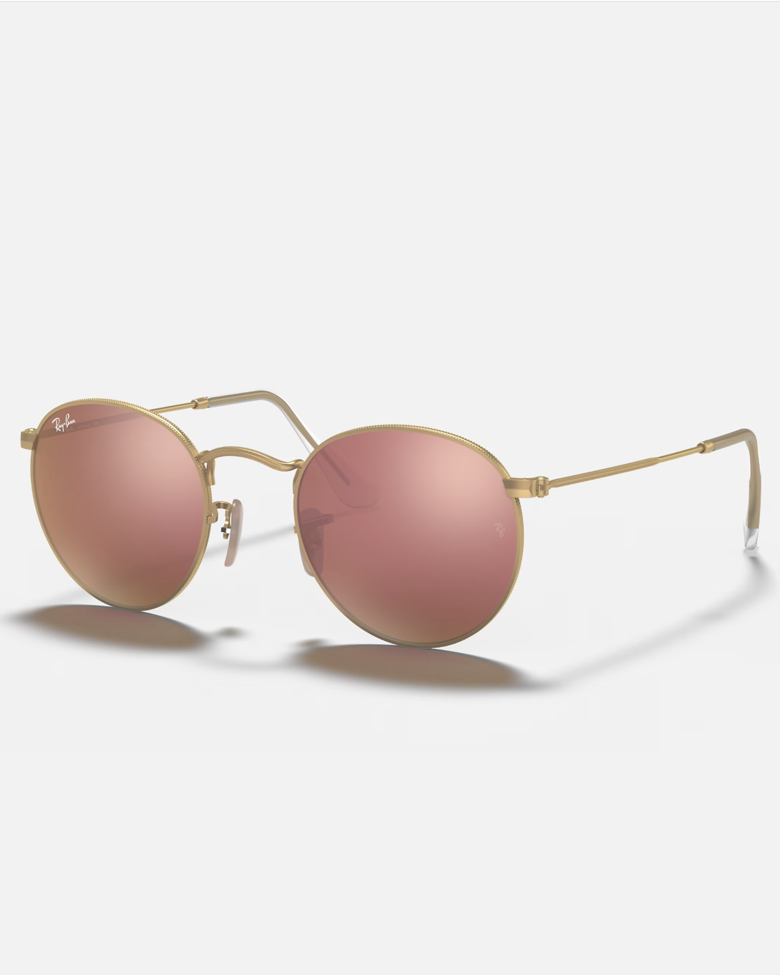 Round Flash Lenses Sunglasses In Matte GoldandCopper Flash