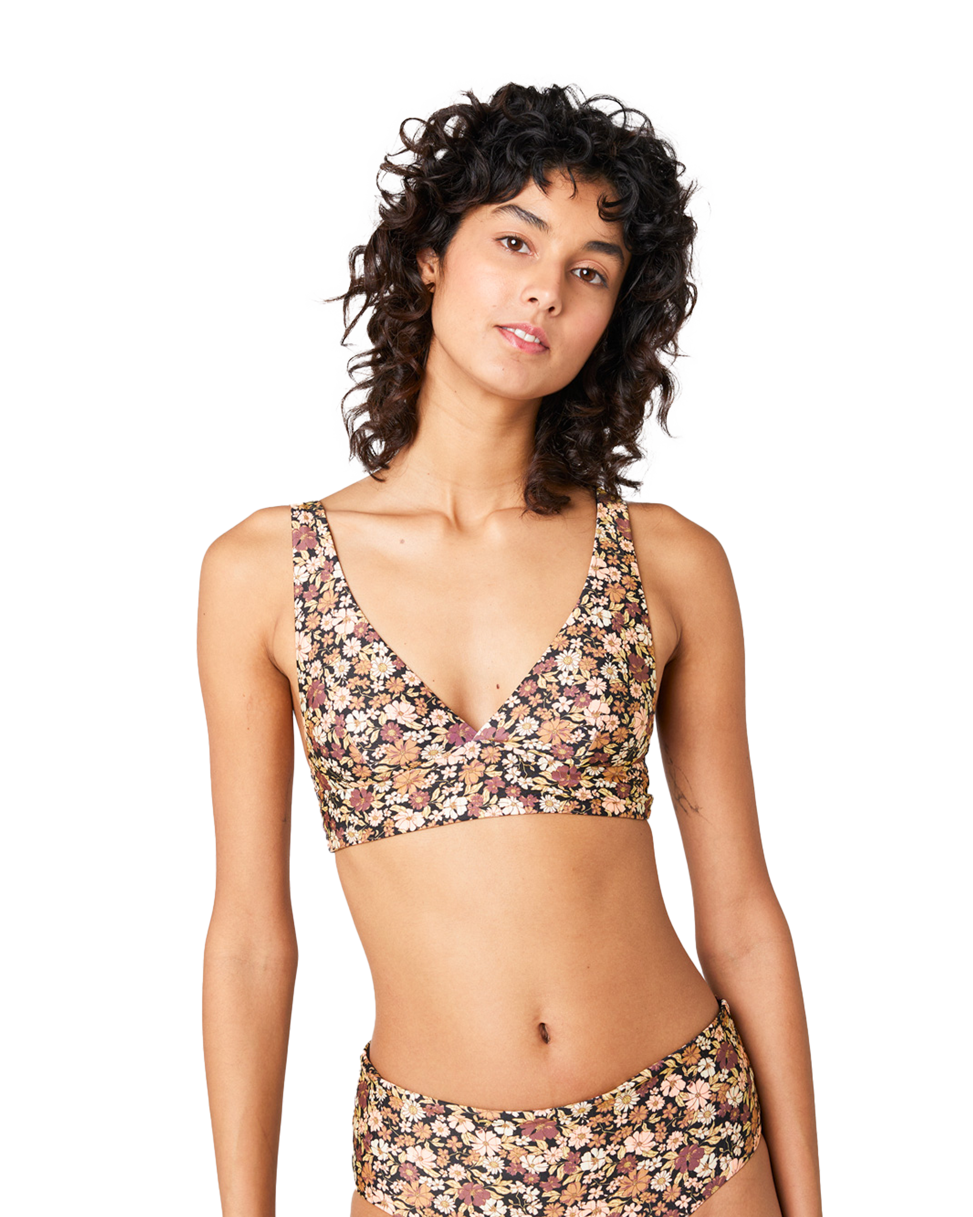 Sea Of Dreams Reversible Halter Bikini Top In Brown