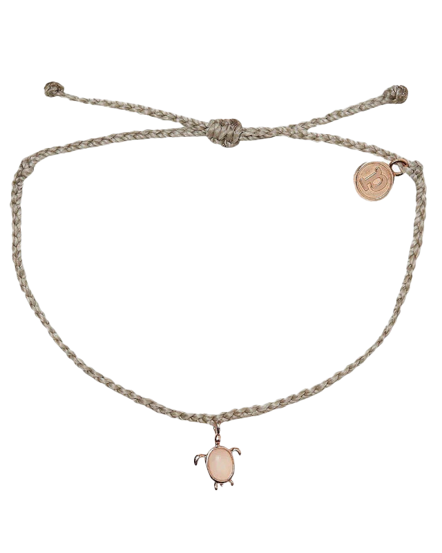 Sea Turtle Rose Gold Bracelet In Light Grey