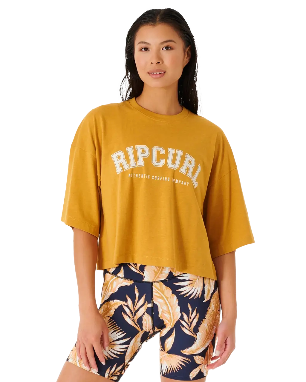 Seacell Crop Heritage T-shirt In Gold