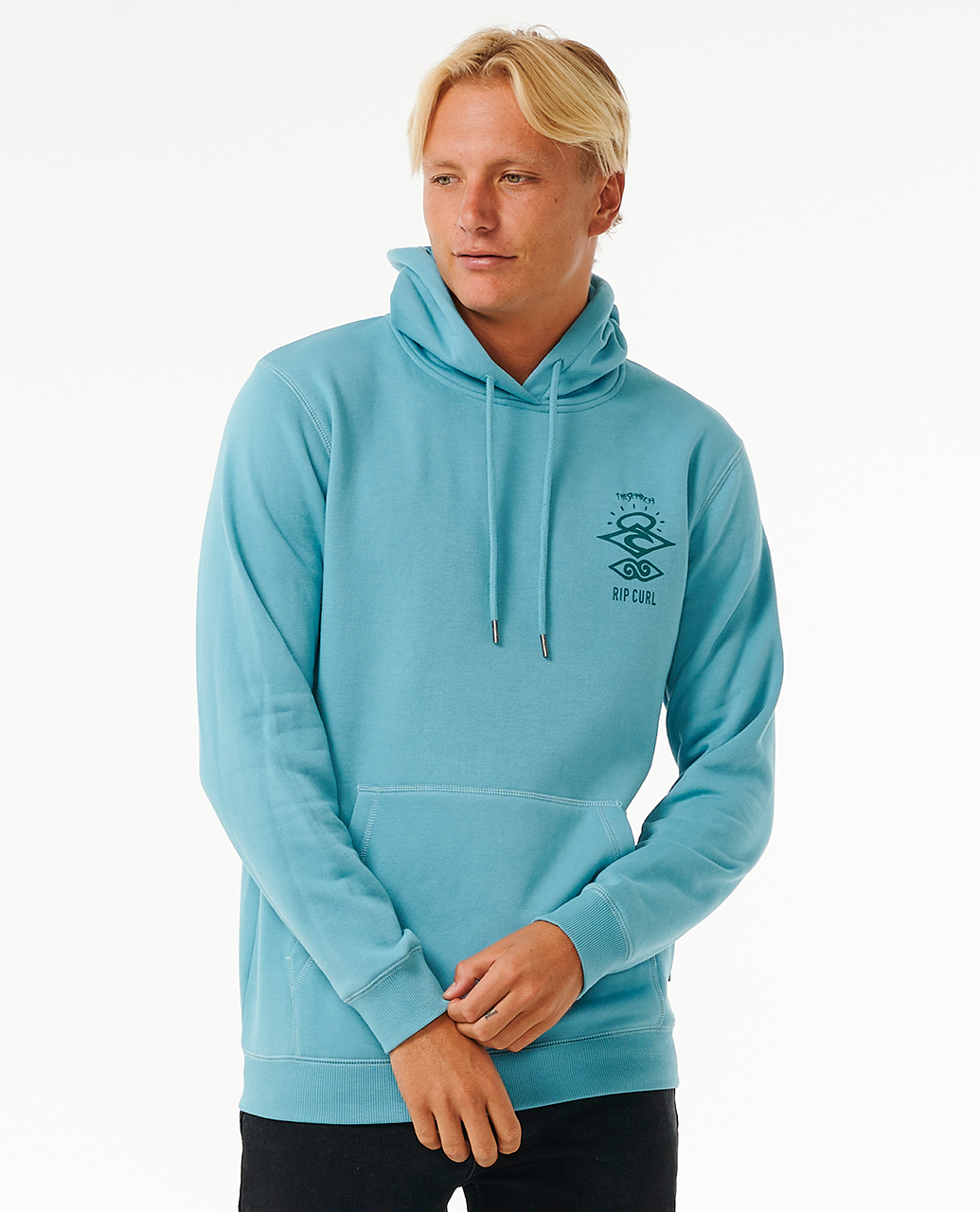 Search Icon Hoodie In Dusty Blue