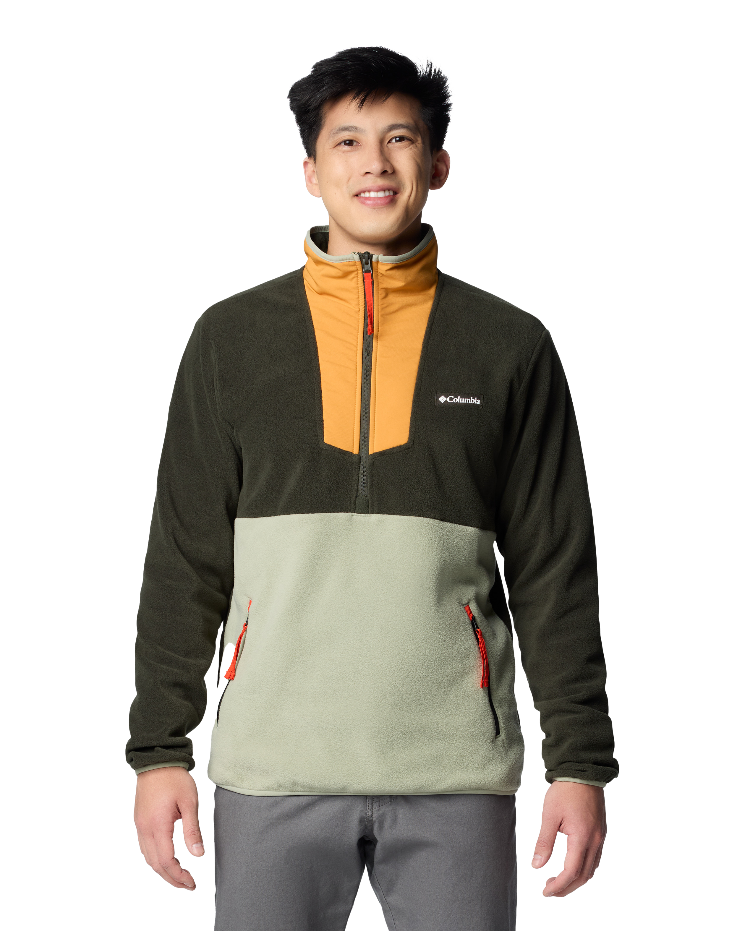 Sequoia Grove Half Zip Fleece Jacket In Greenscape  Sunstone  SafariandSpicy Pull