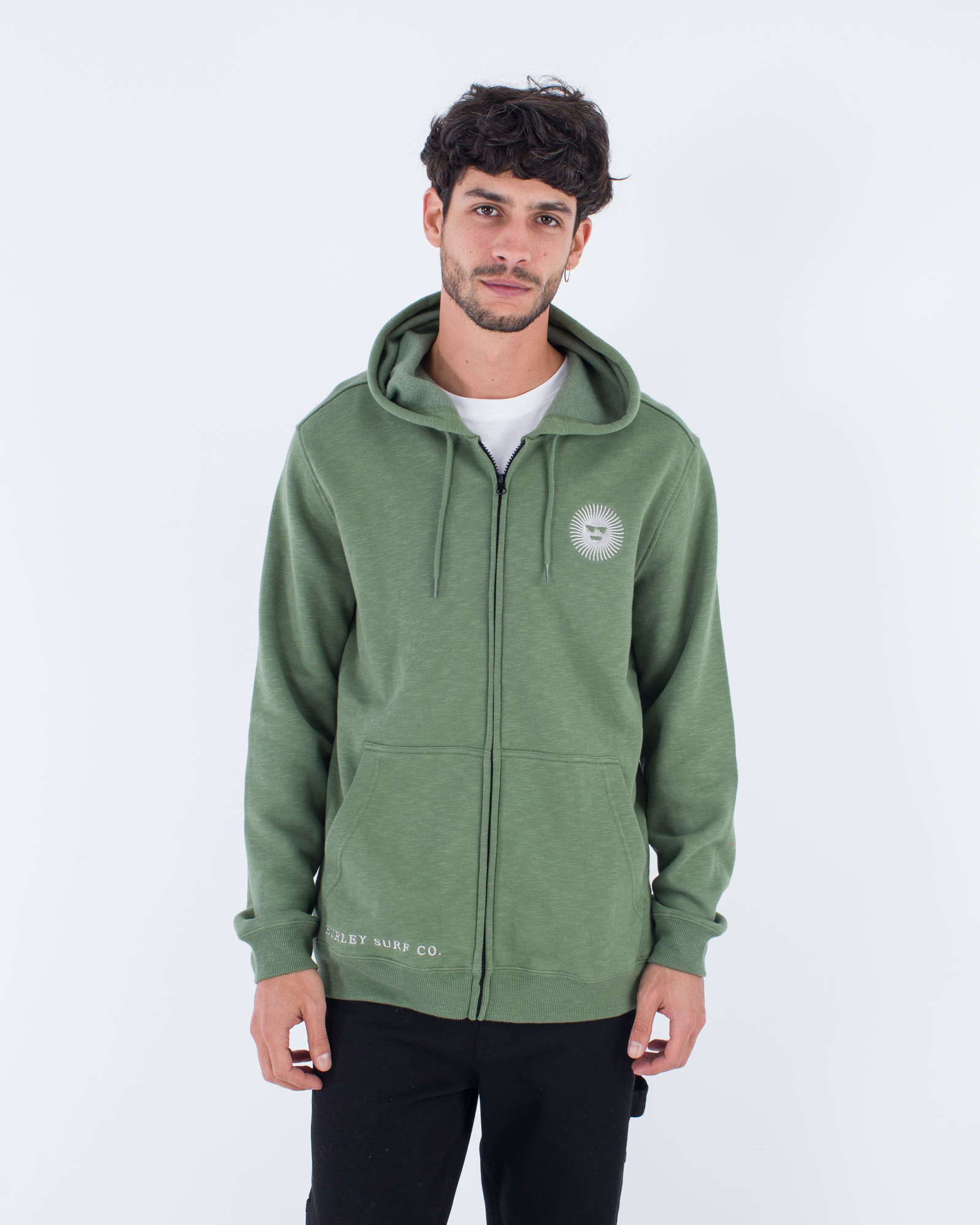 Shady Slub Zip Hoodie In Malverde