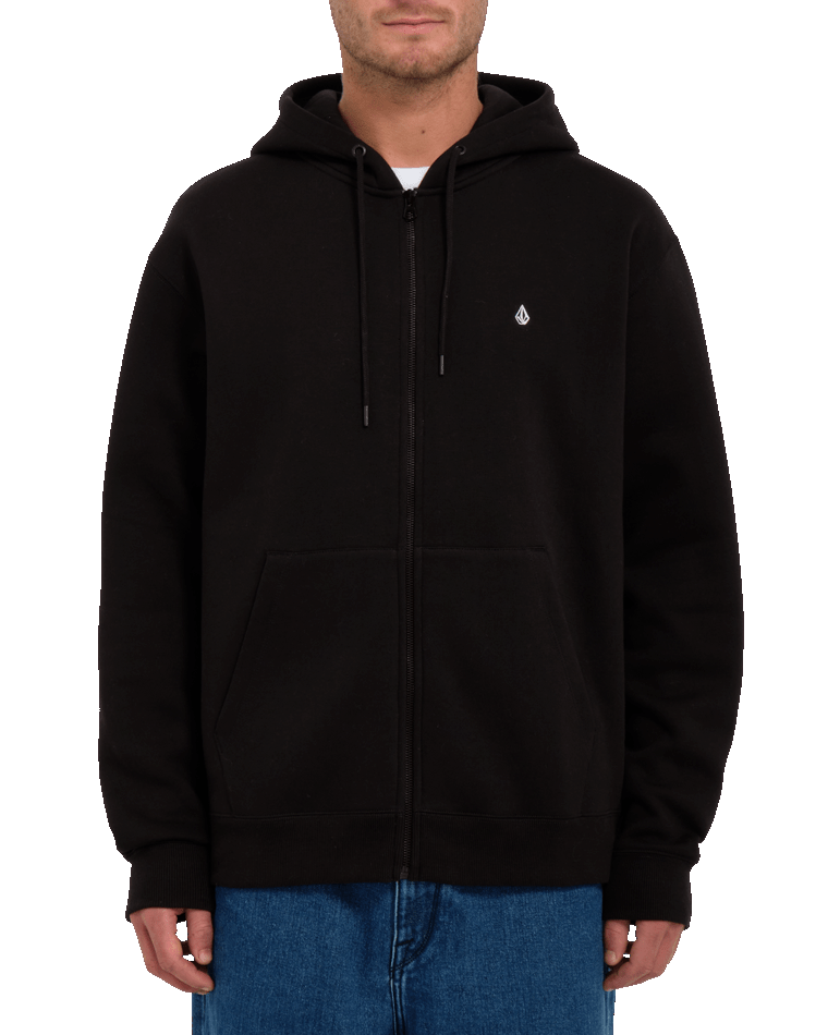 Single Stone Zip Hoodie In Black