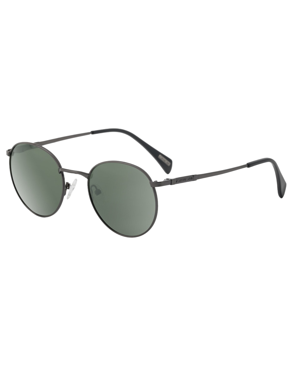 Sneak Polarised Sunglasses In Satin GunmetalandGreen