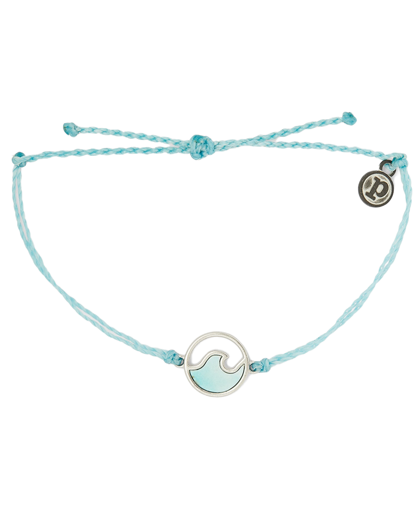 Stone Wave Silver Bracelet In Crystal Blue