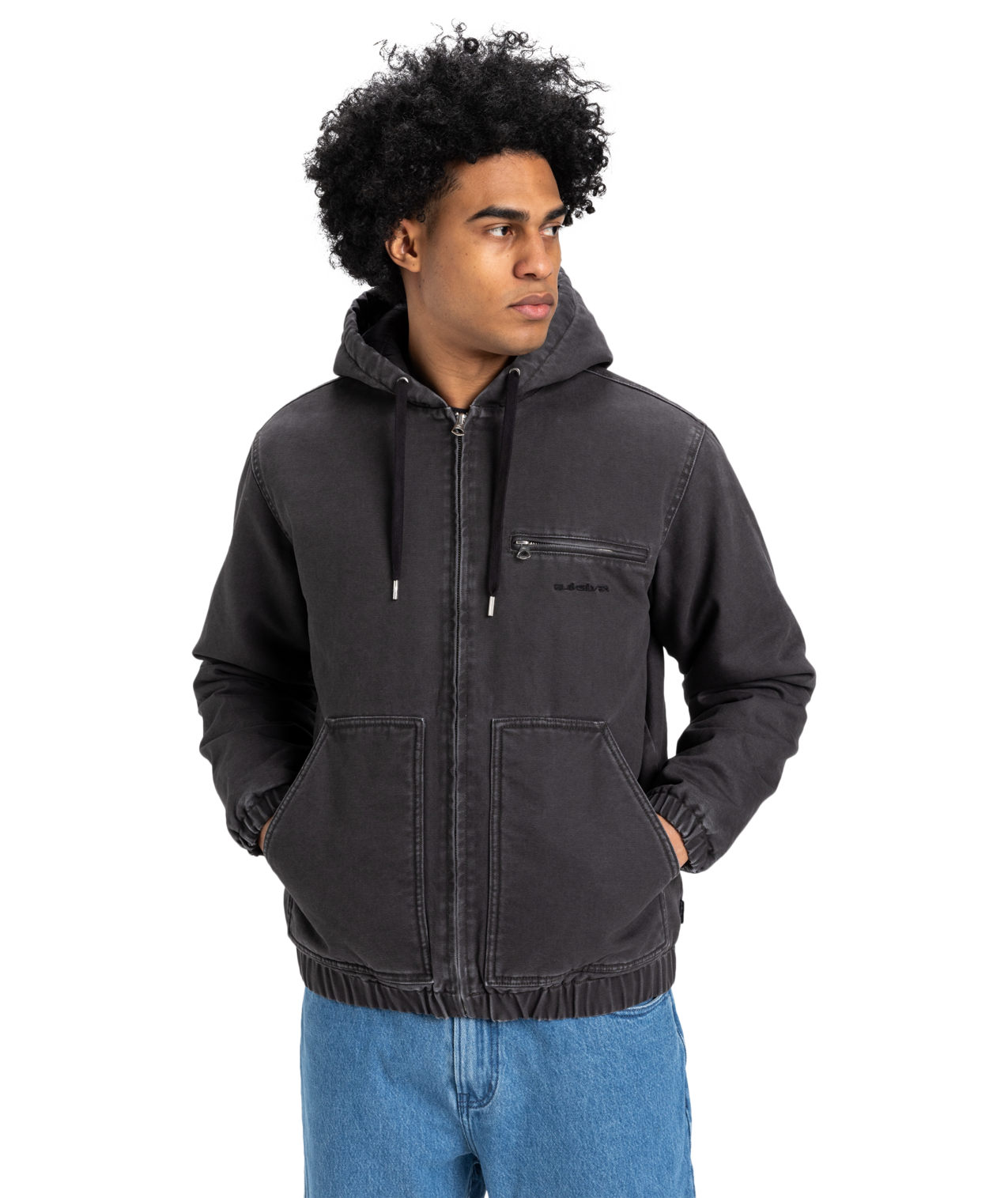 Straight Out Insulated Hooded Jacket In Tarmac