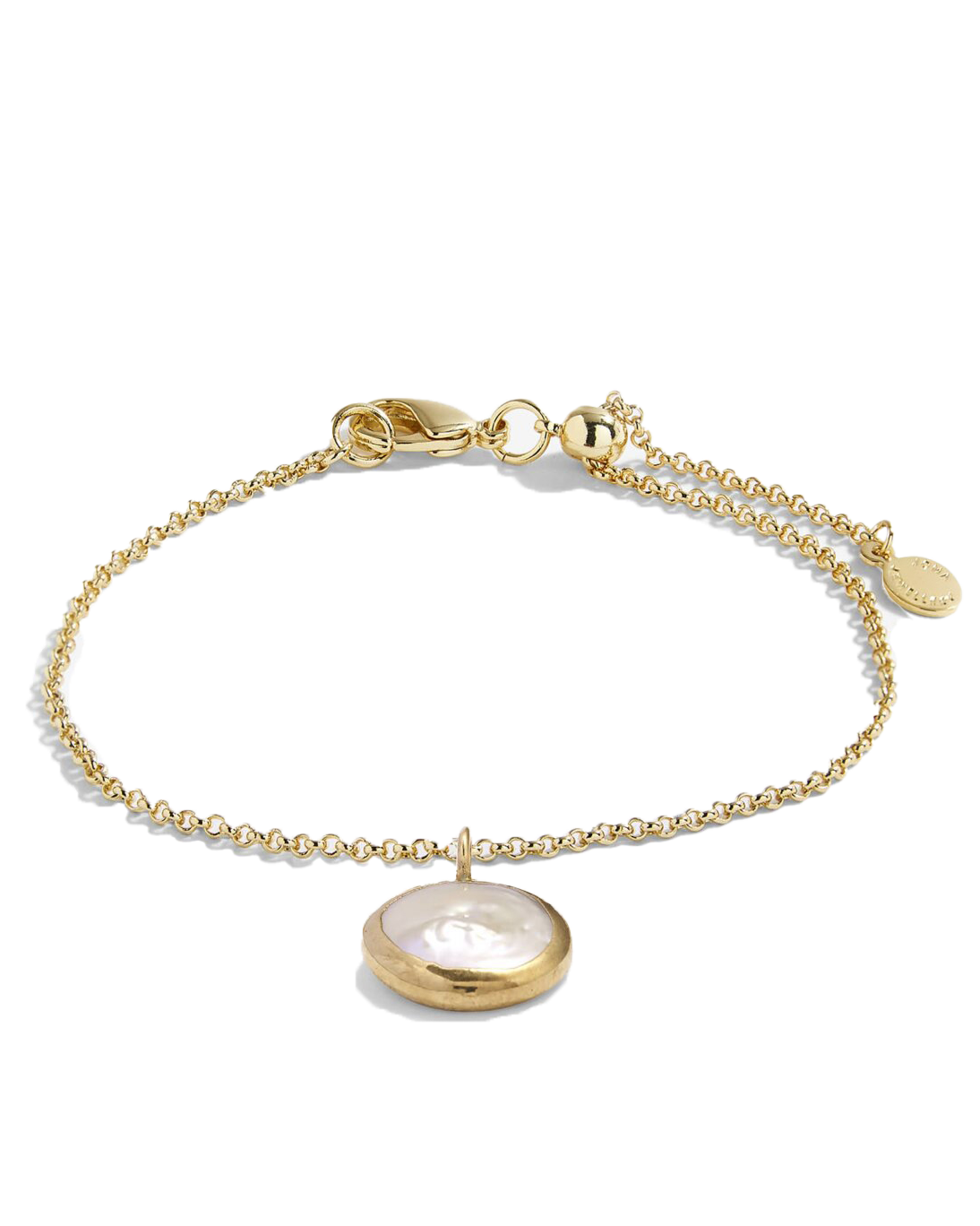 Summer Solstice Coin Pearl Bracelet In Gold