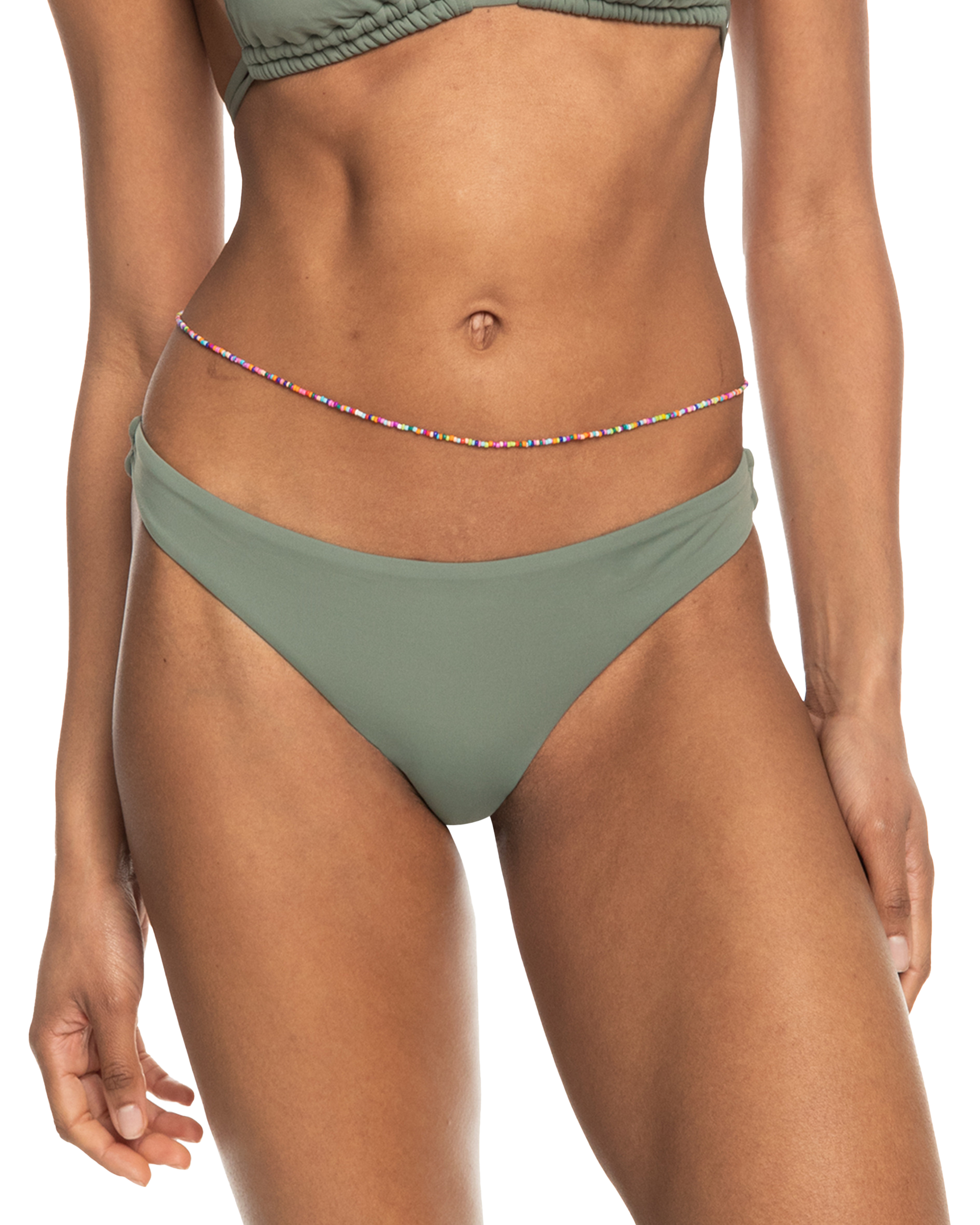 Beach Classics Tanga Bikini Bottoms In Agave Green