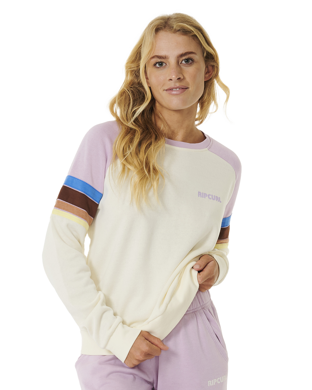 Surf Revival Raglan Sweatshirt In Lilac