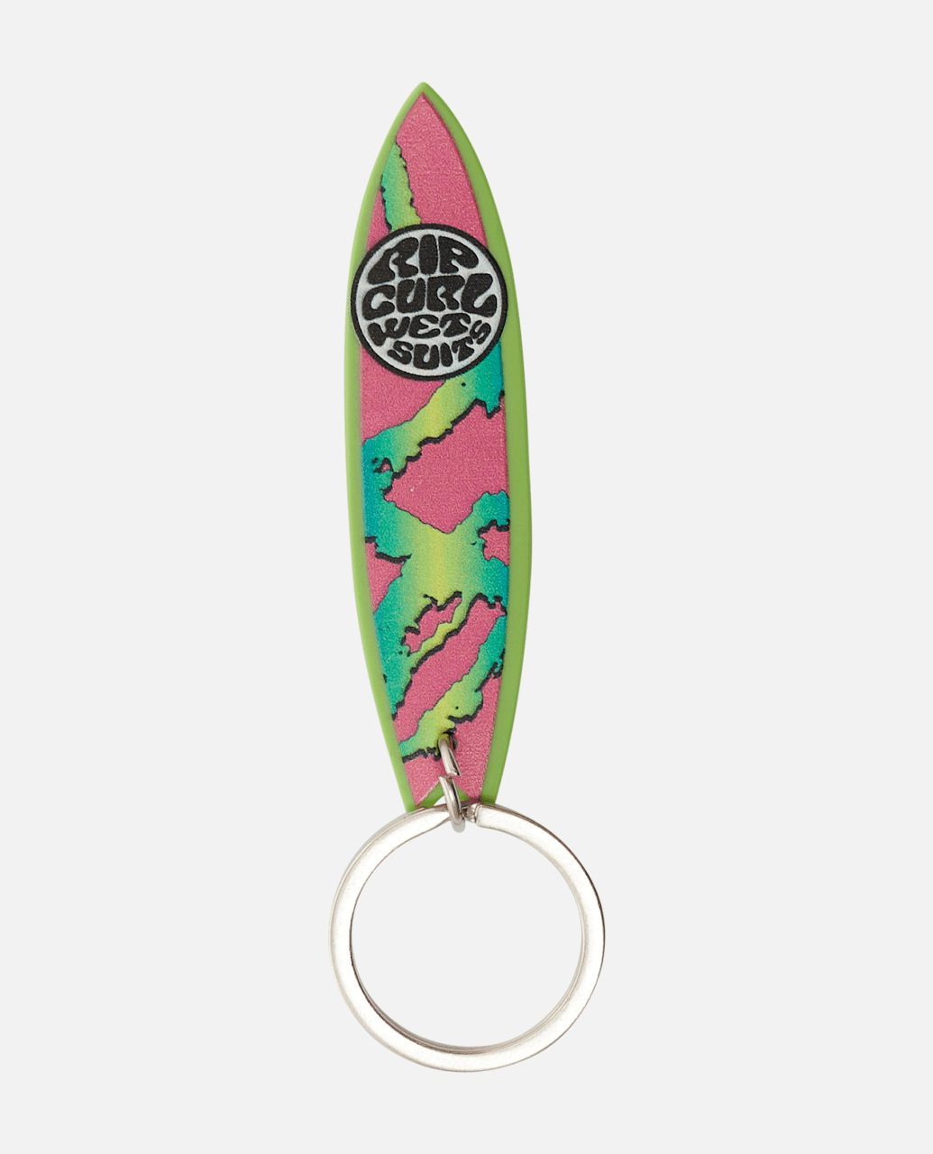 Surfboard Keyring In Green  PinkandWhite