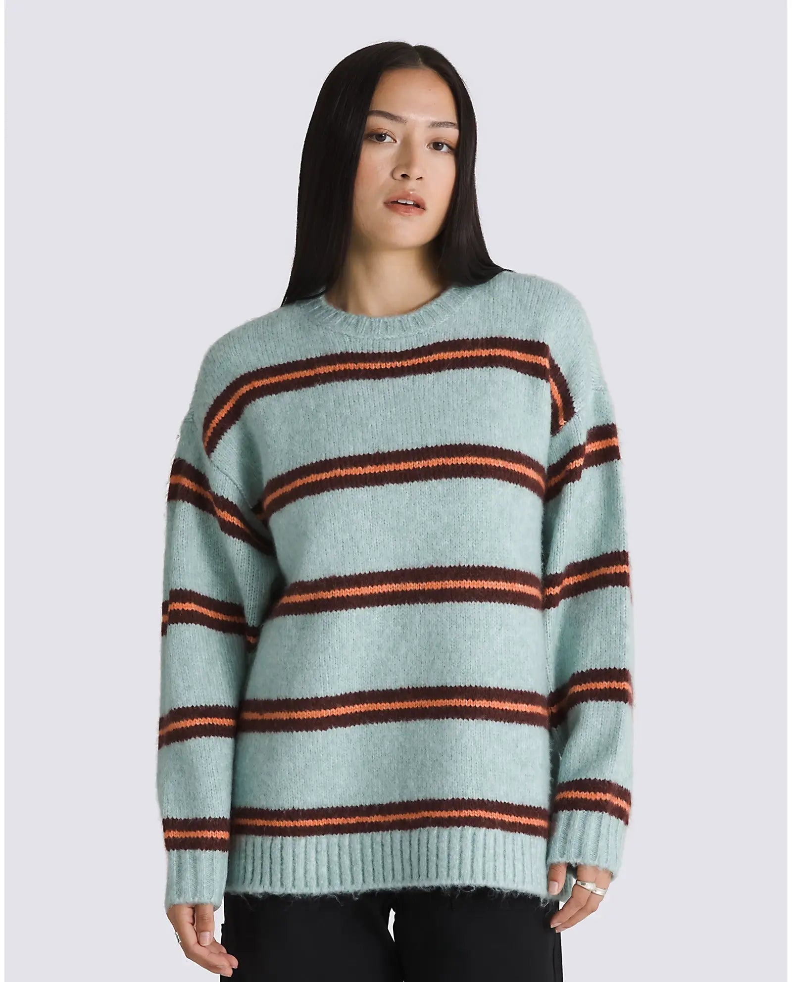 Suzie Stripe Jumper In Grey Mist