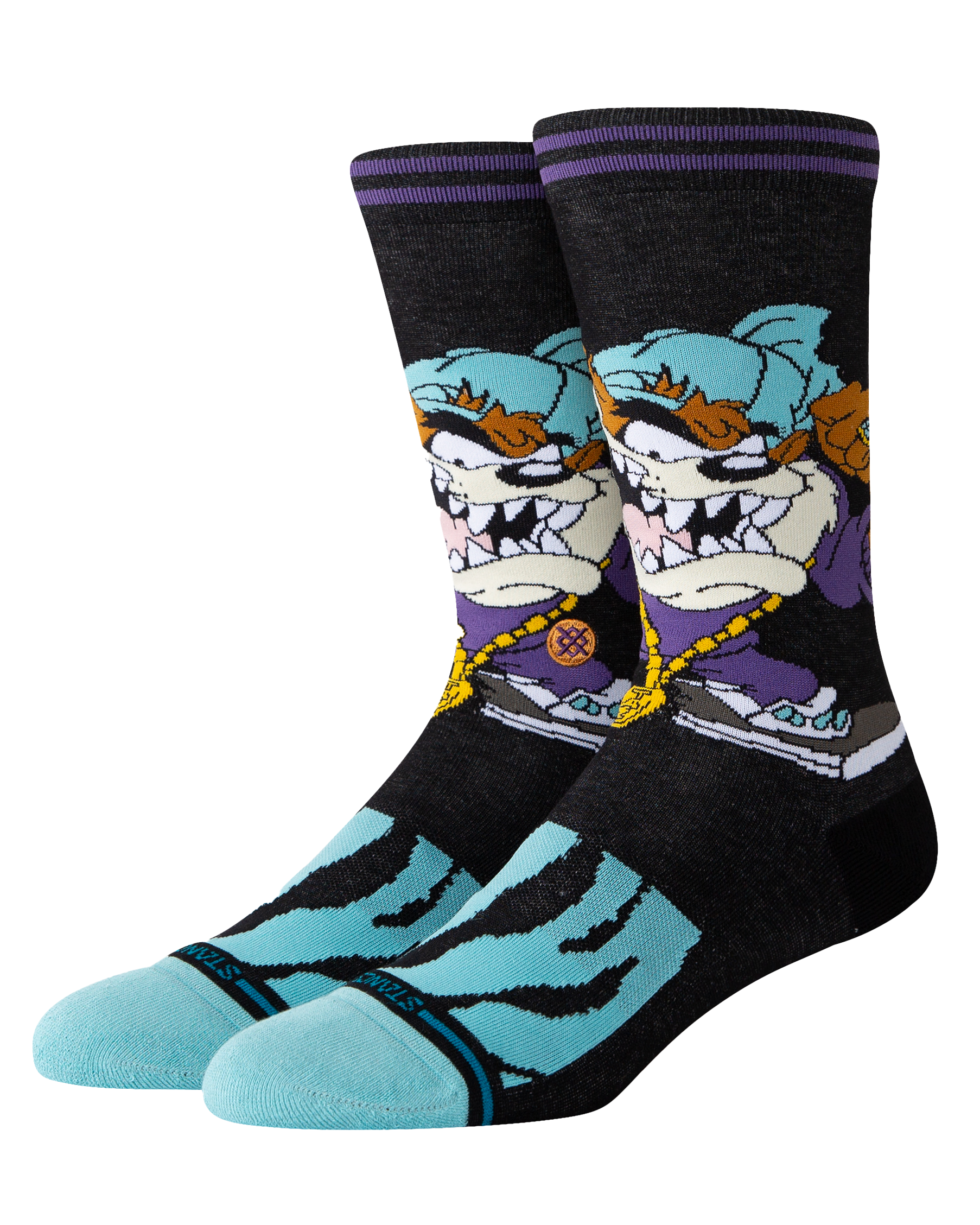 Taz Crew Socks In Black