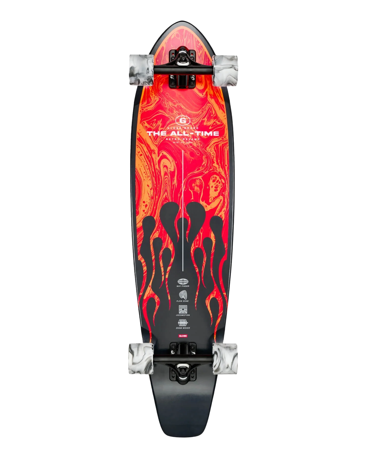 The All Time 35.87 Skateboard In Red Flames