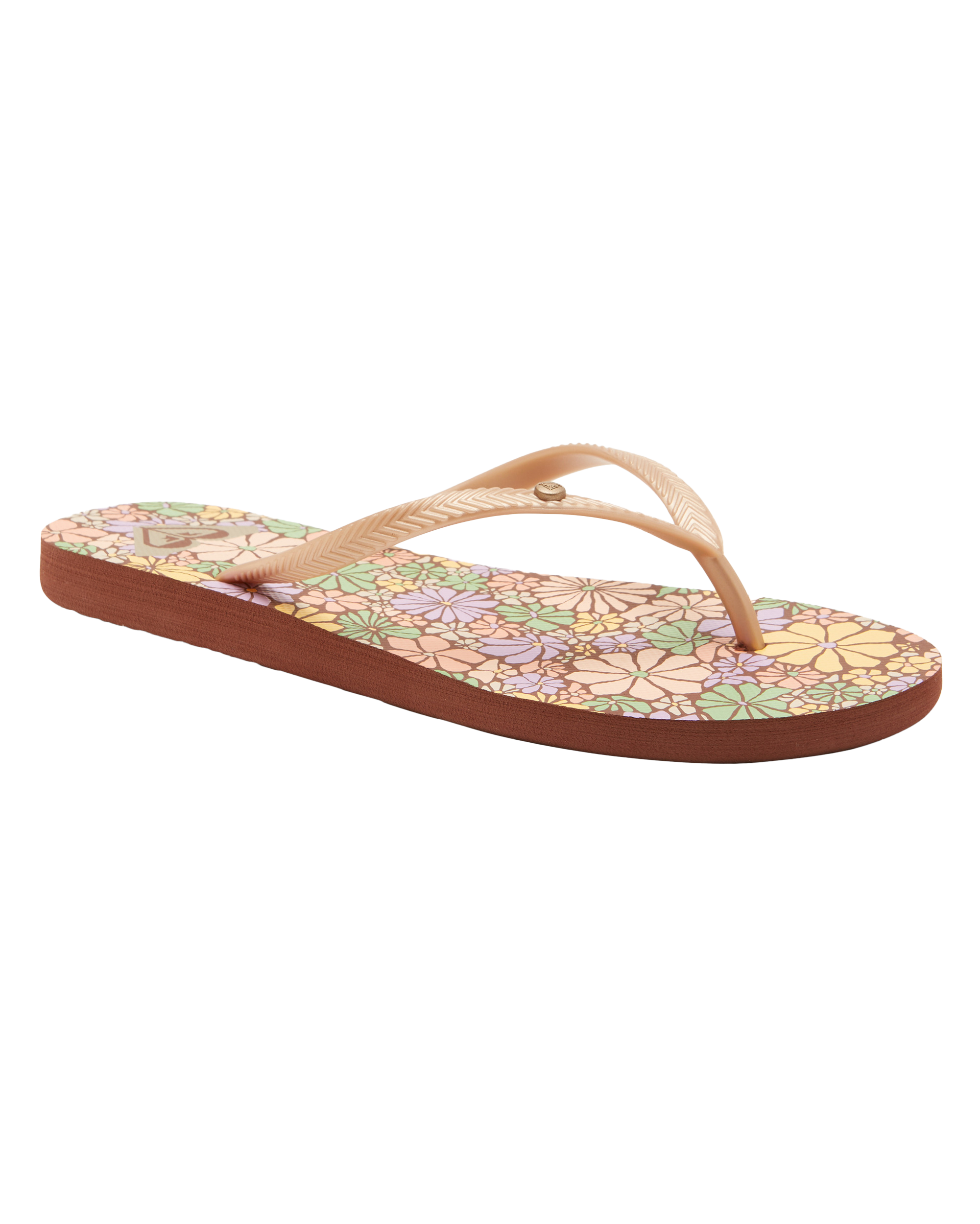 Bermuda Print Flip Flops In Brown Combo