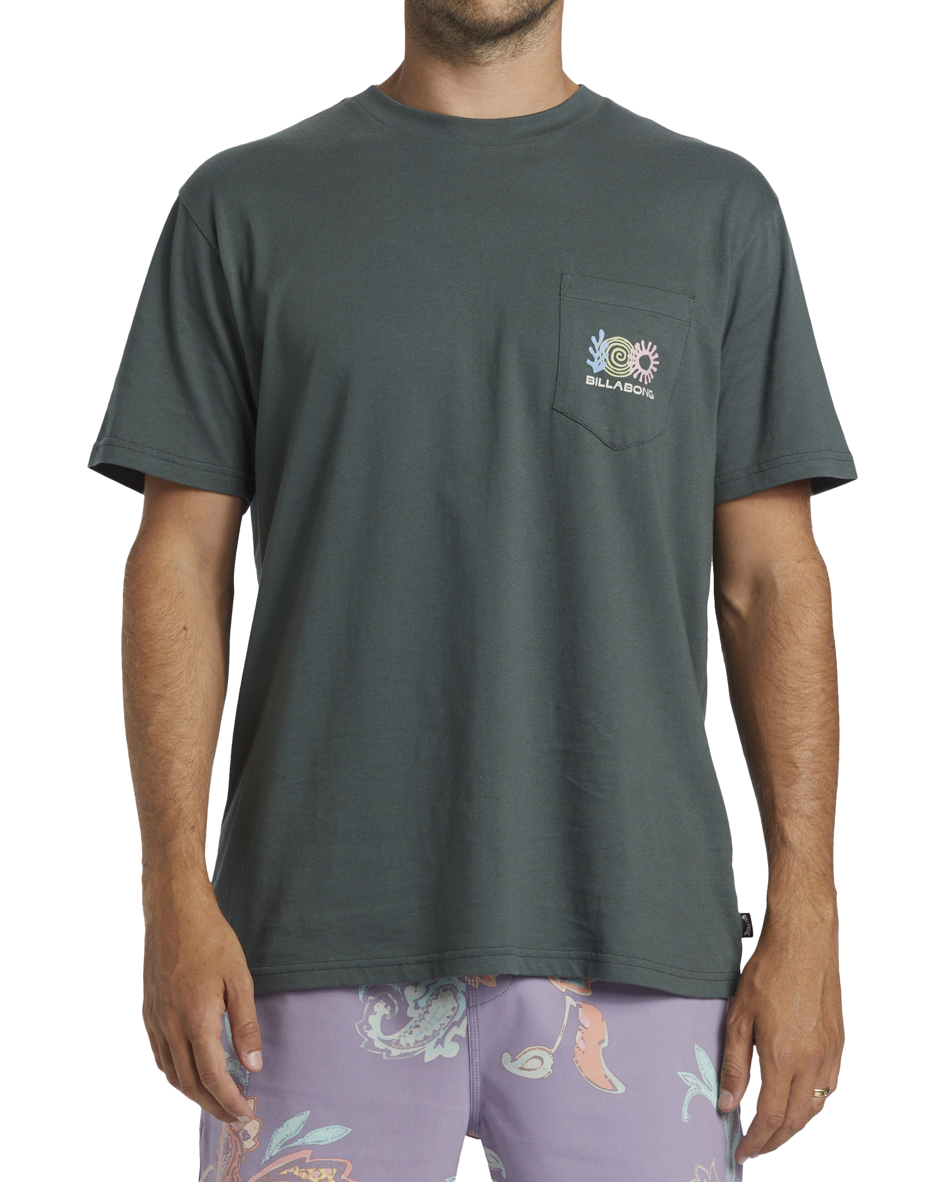 Troppo Pocket T-shirt In Slate Green