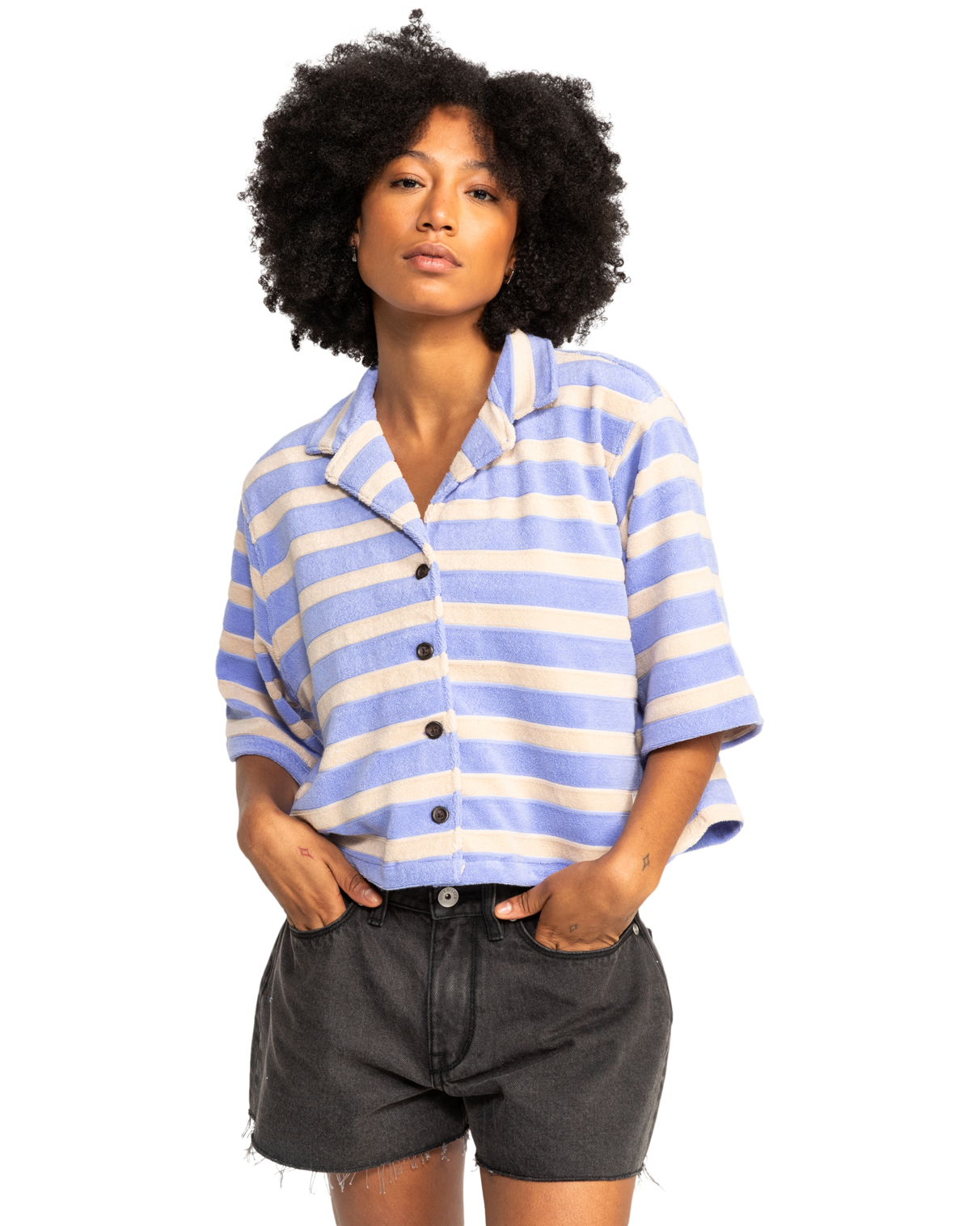 Uni Towel Shirt In Hydrangea Stripe