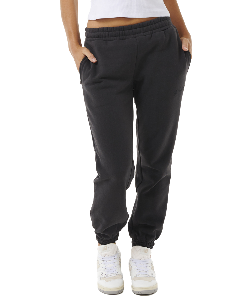 Varsity Joggers In Washed Black