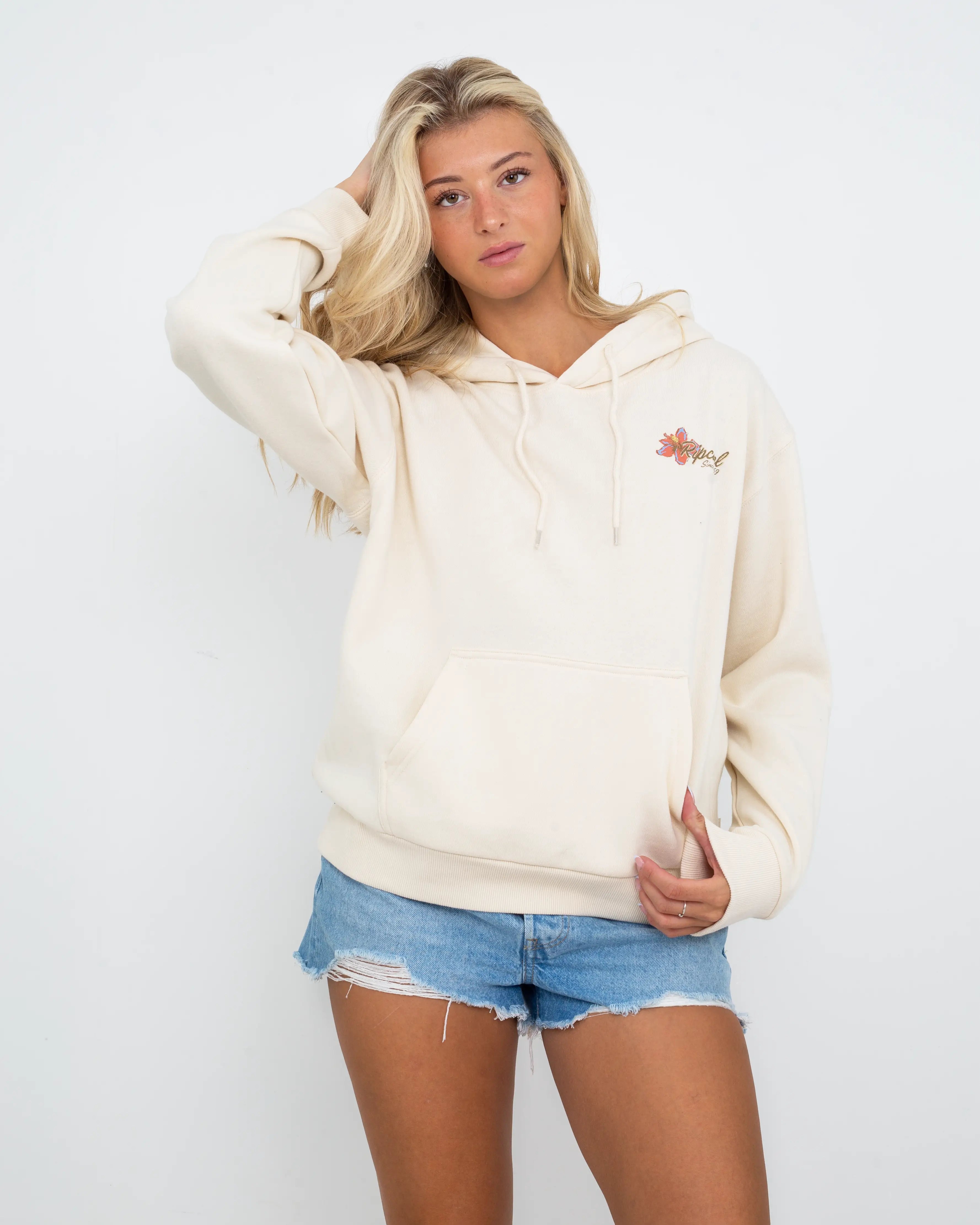 Wild Bloom Hoodie In Bone