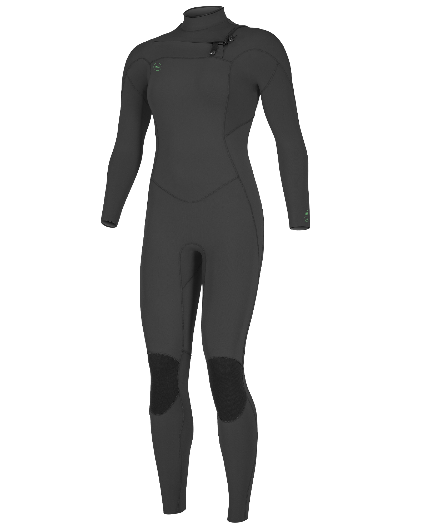 Womens Ninja 4/3mm Chest Zip Wetsuit In Black