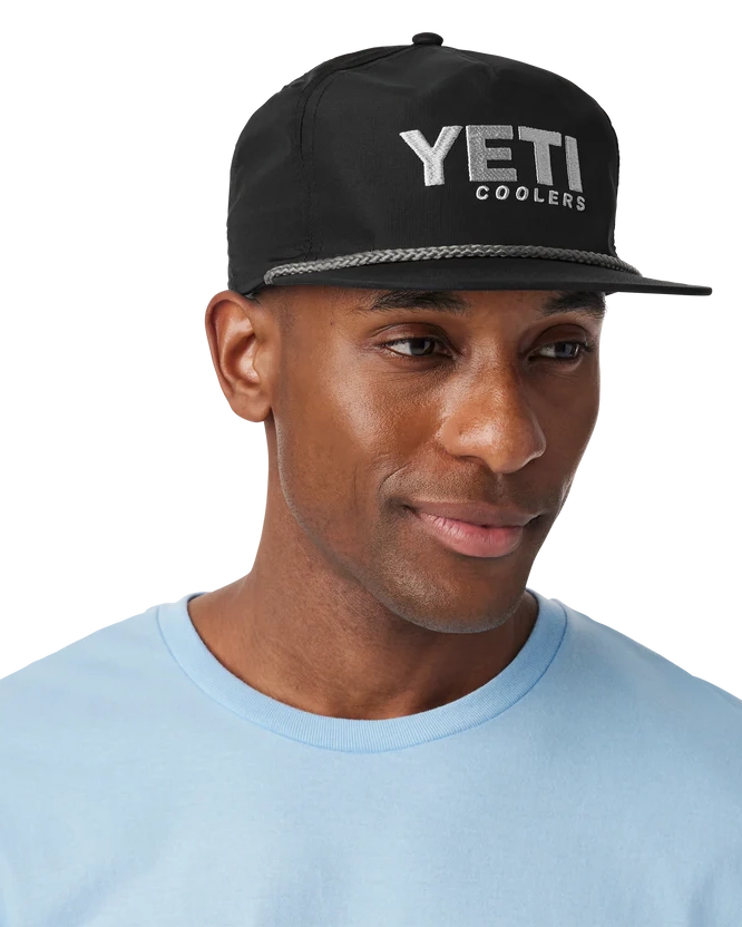 Yeti Coolers Mid Pro Flat Brim Rope Cap In Black