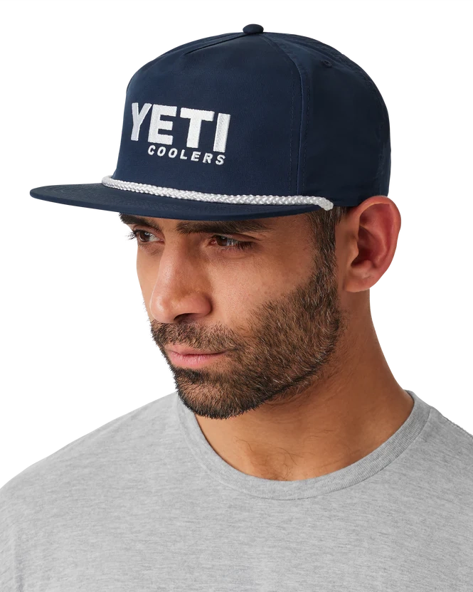 Yeti Coolers Mid Pro Flat Brim Rope Cap In Navy