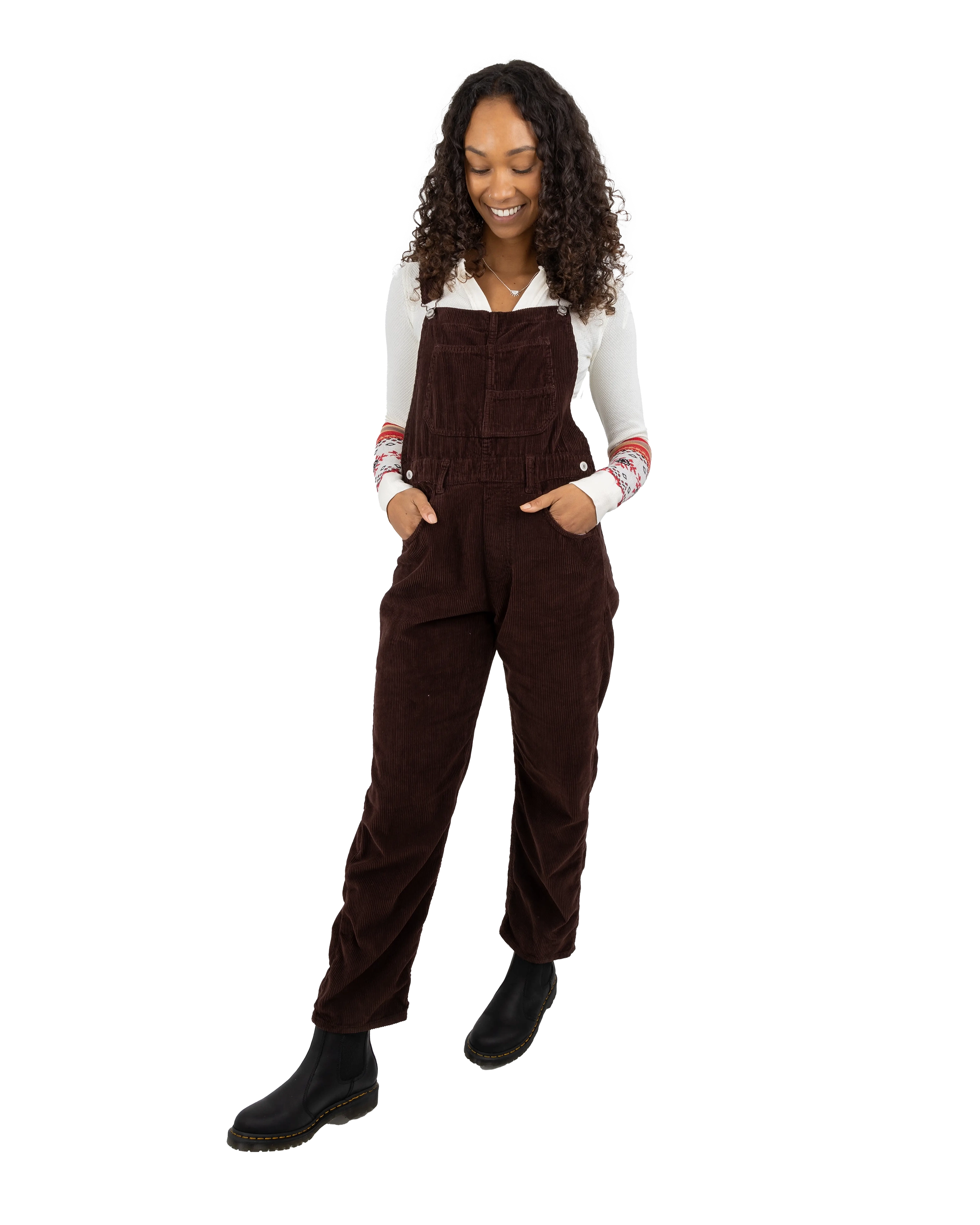 Ziggy Corduroy Dungarees In Buckworth Brown