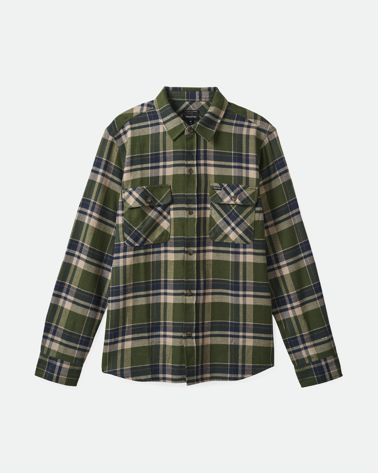 Bowery Flannel Shirt In Cypress Green  Washed NavyandWhitecap