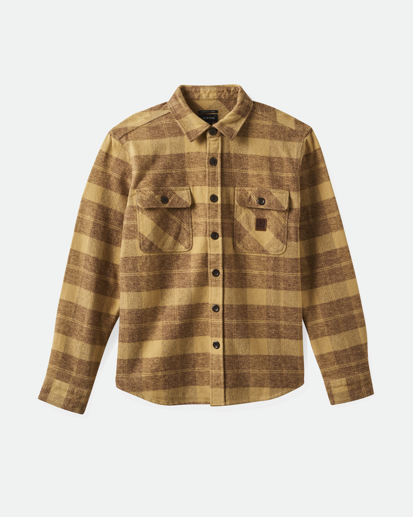 Bowery Heavyweight Flannel Shirt In Curry YellowandPinecone Brown