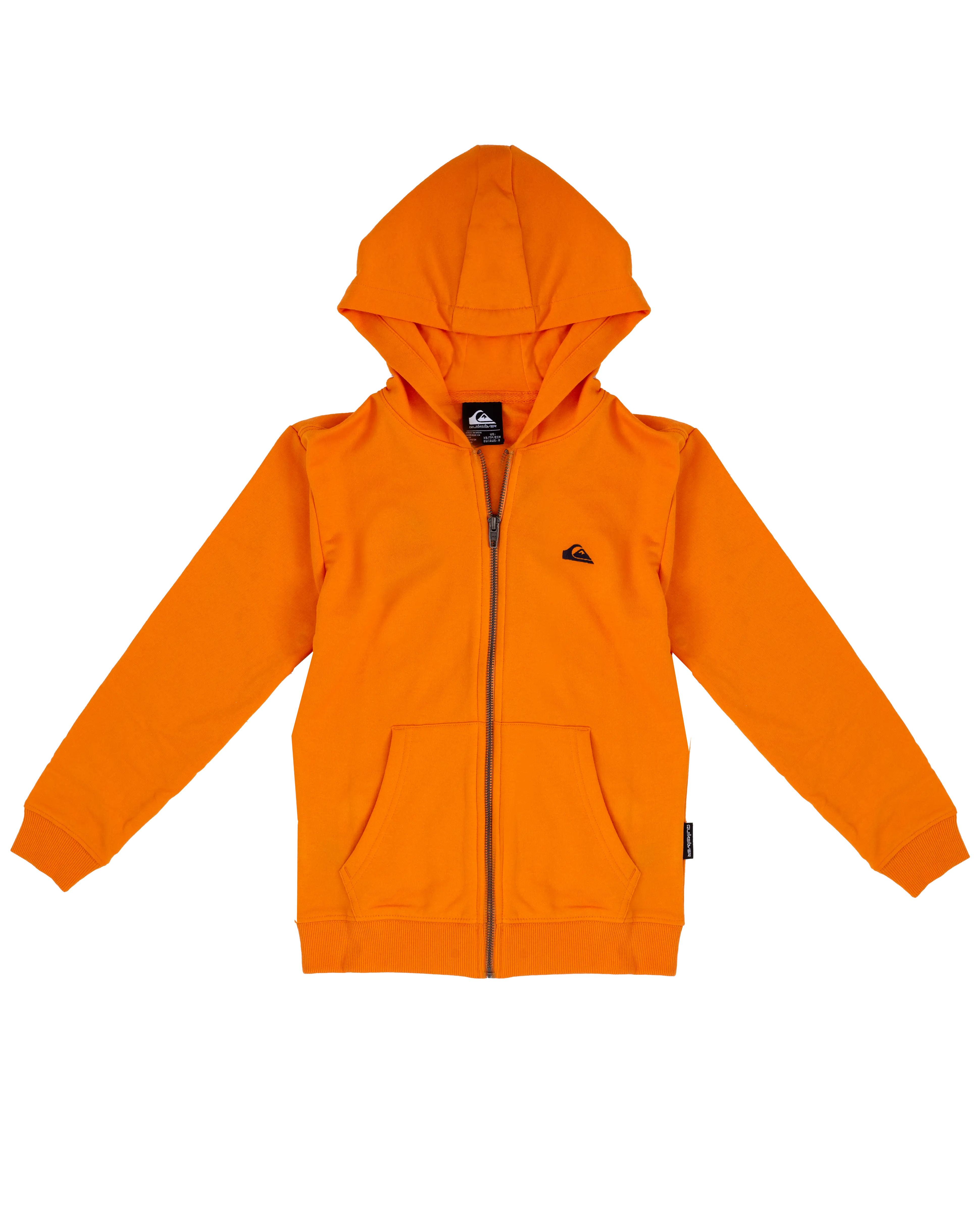 Boys Basic Zip Hoodie In Tangerine