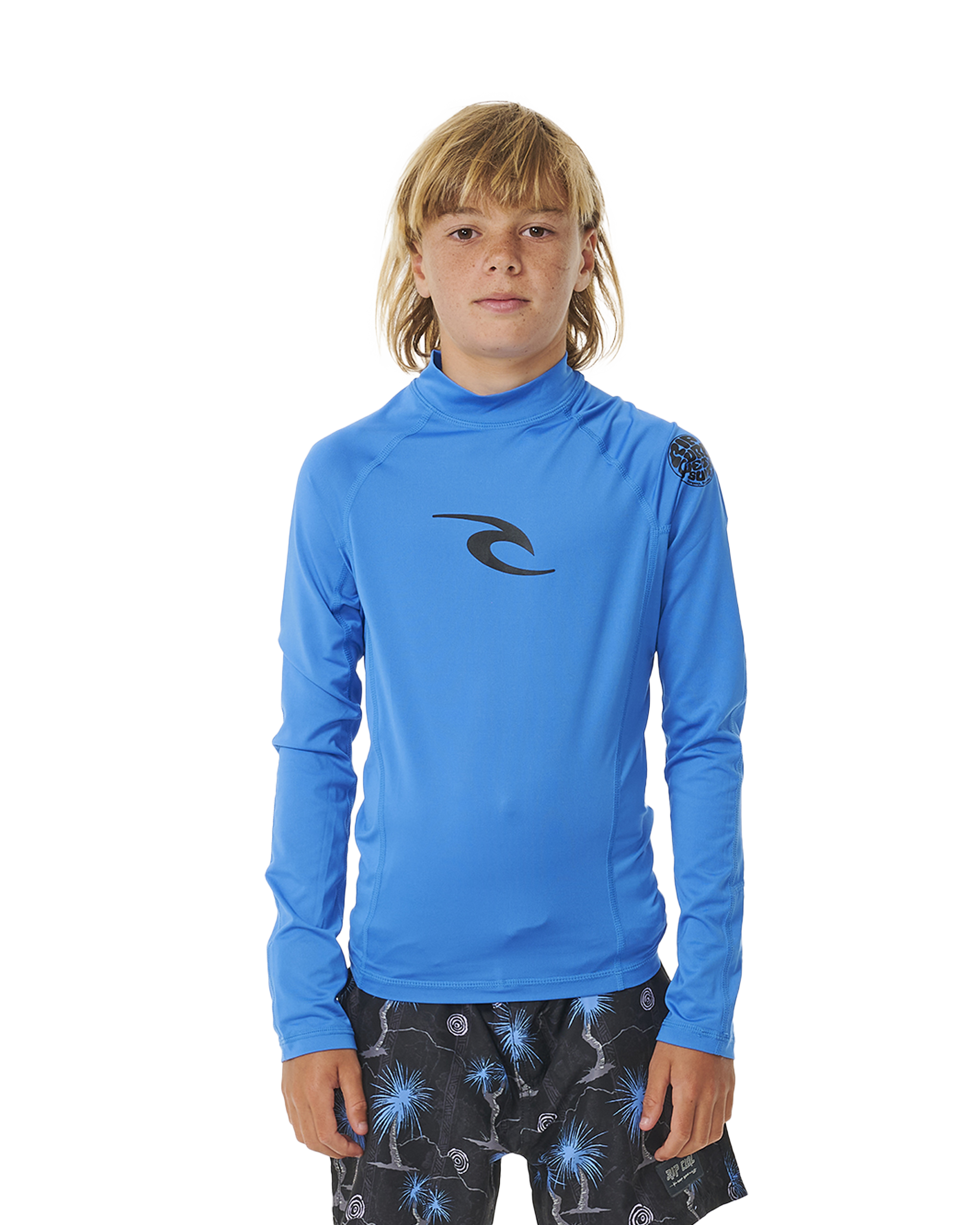 Boys Brand Wave Upf Rash Vest In Blue Gum