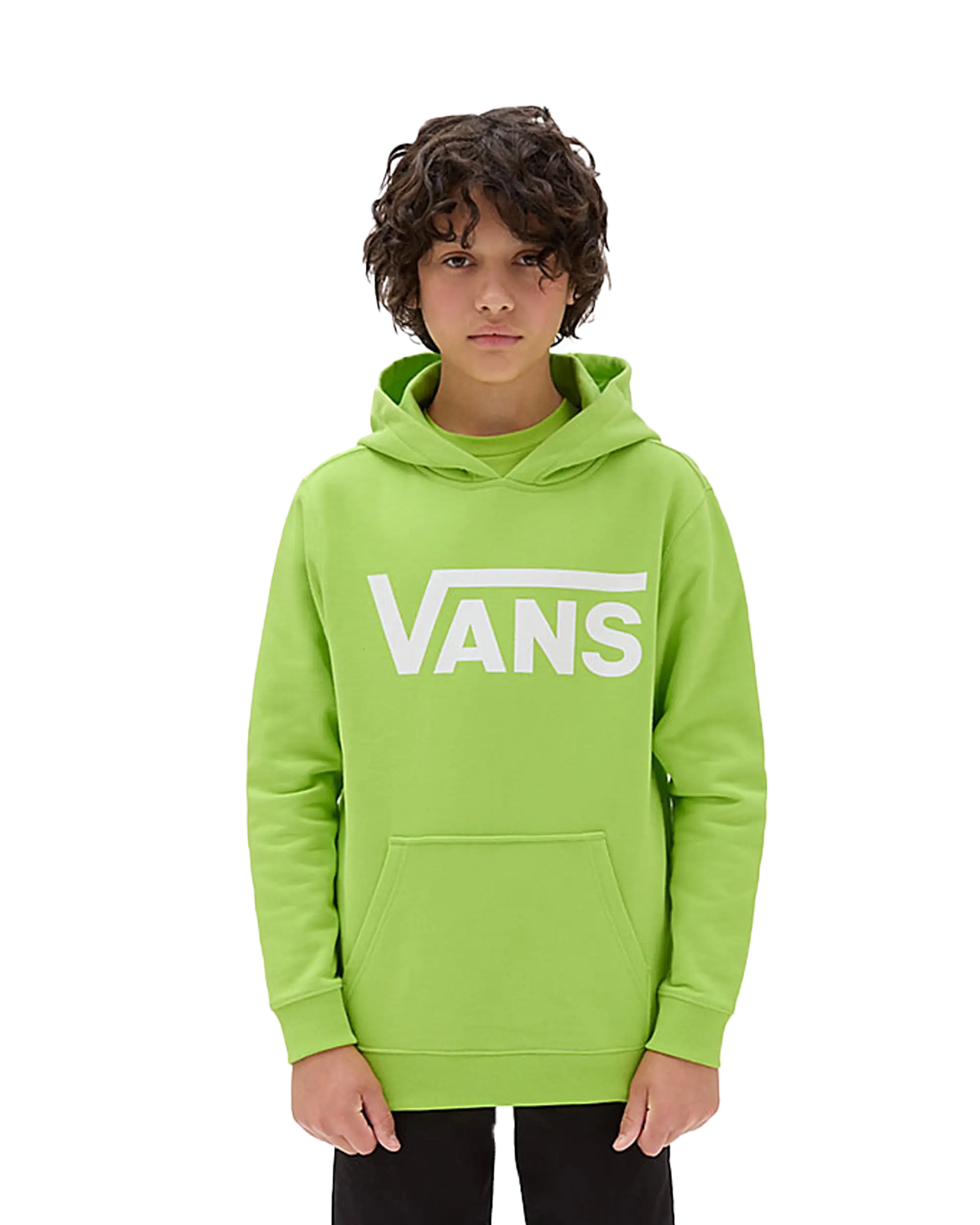 Boys Classic Hoodie In Lime Green