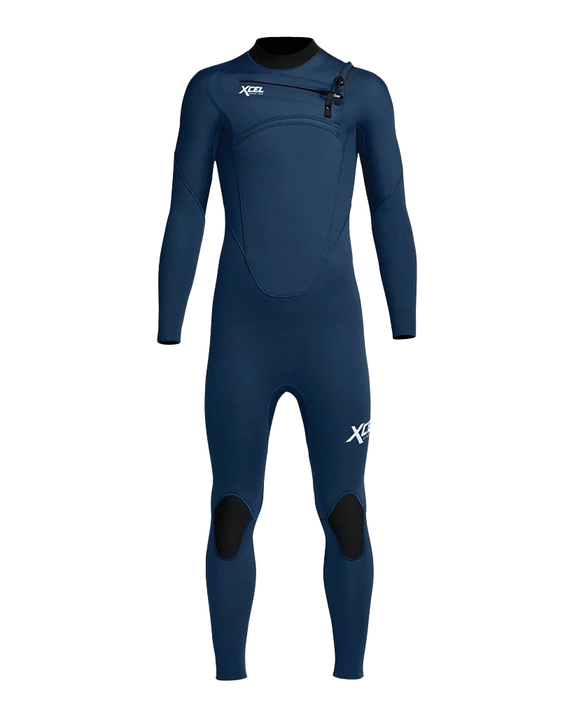 Boys Comp 4/3mm Chest Zip Wetsuit In Midnight Blue